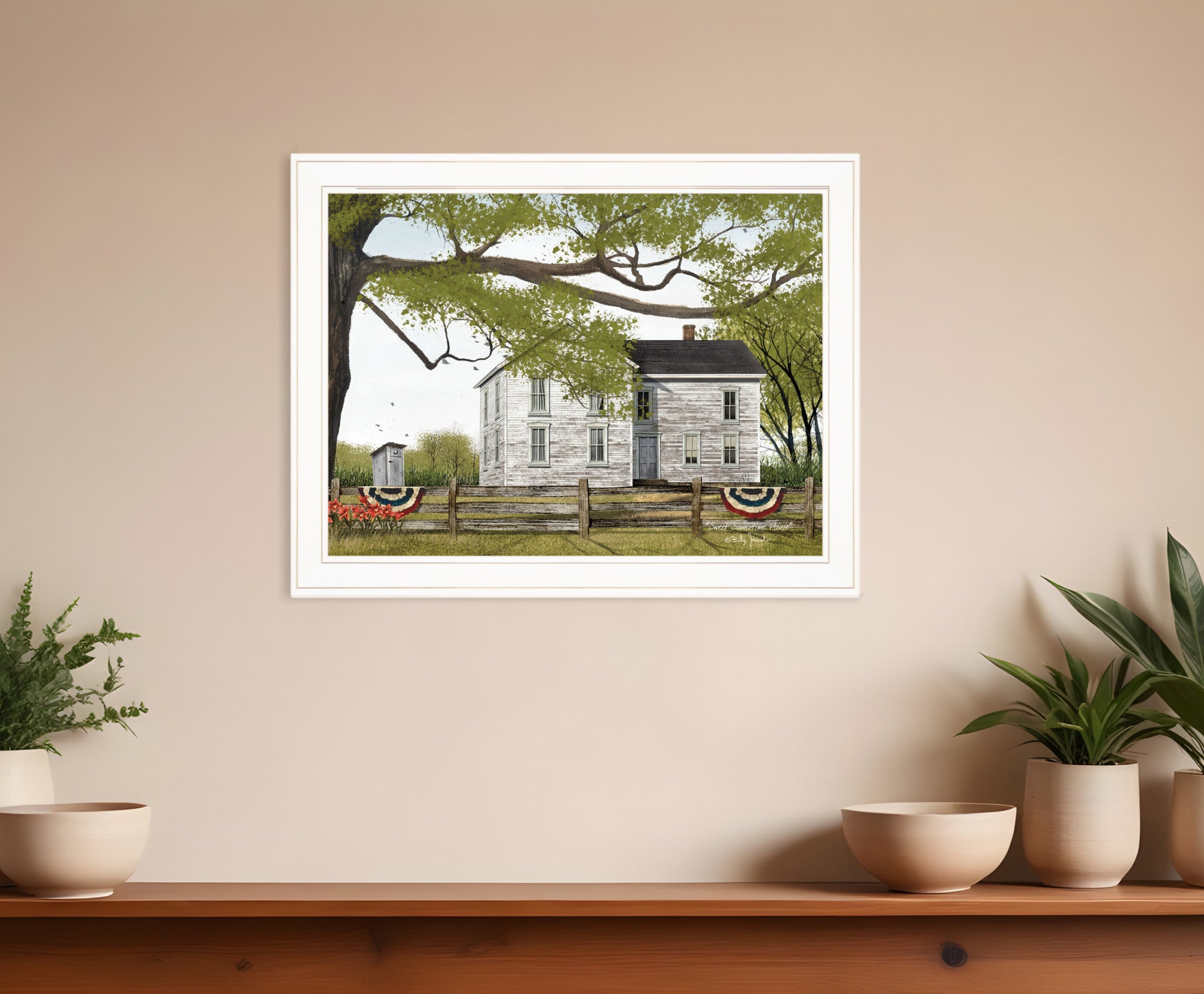 Sweet Summertime House 3 White Framed Print Wall Art