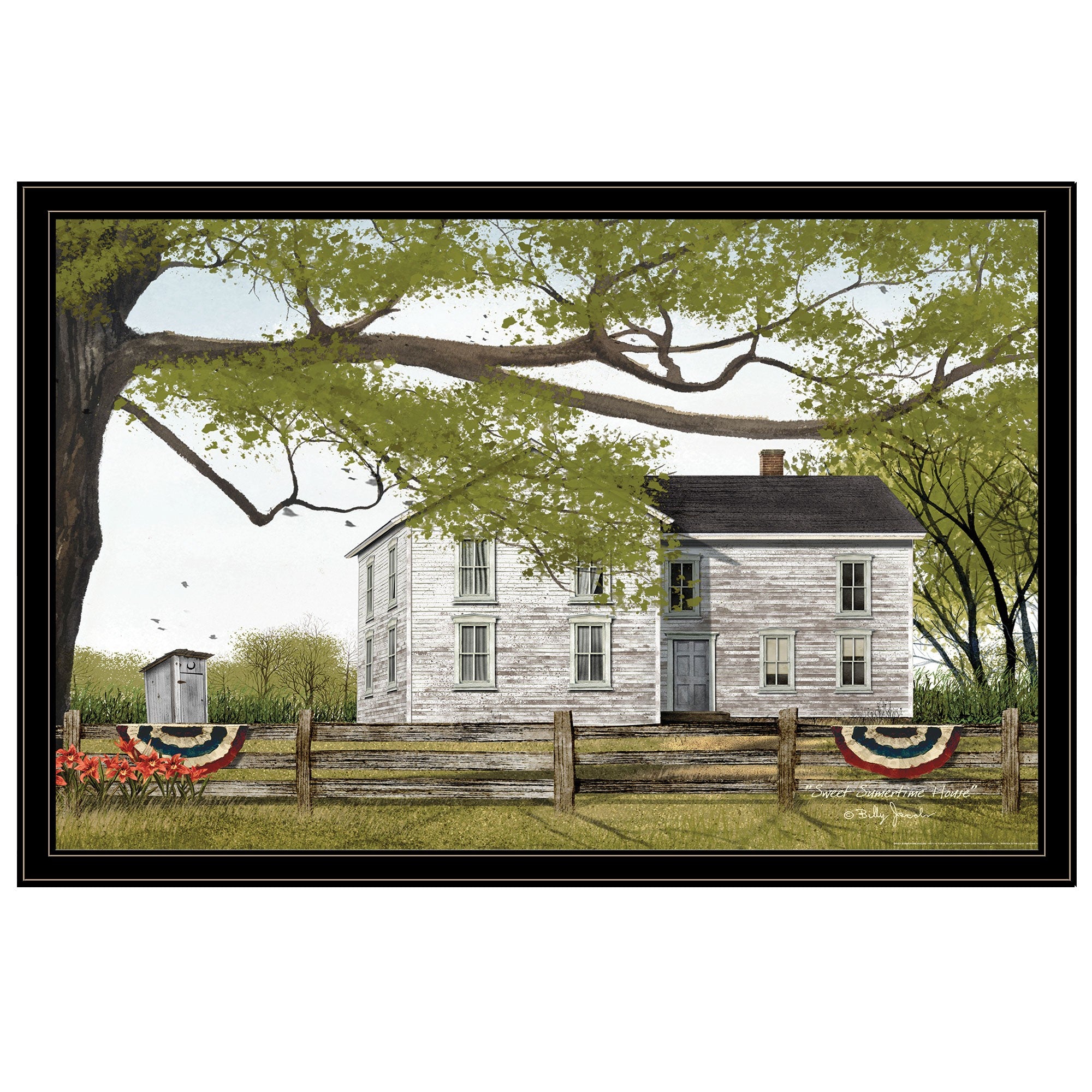 Sweet Summertime House 6 Black Framed Print Wall Art