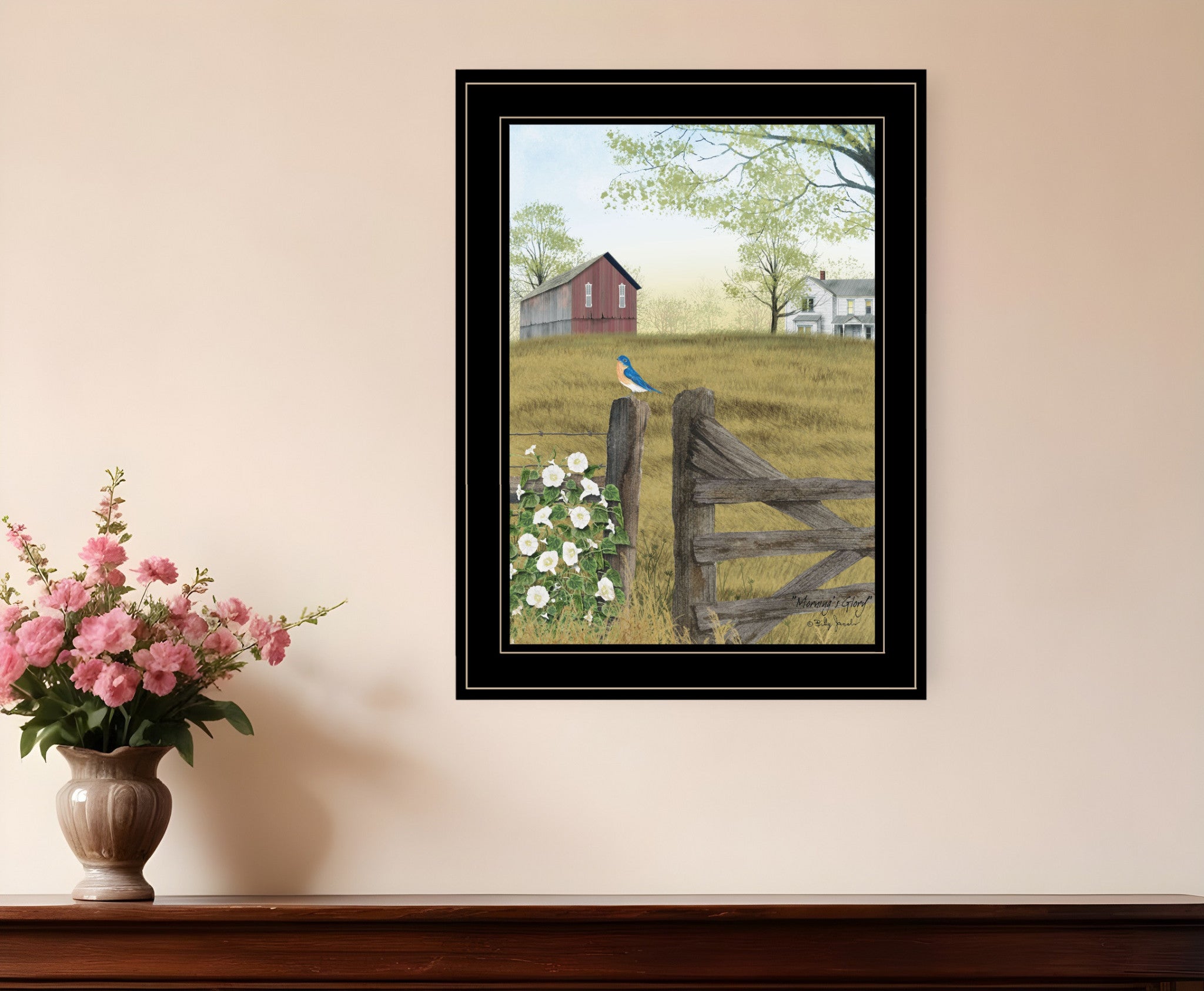 Mornings Glory 2 Black Framed Print Wall Art