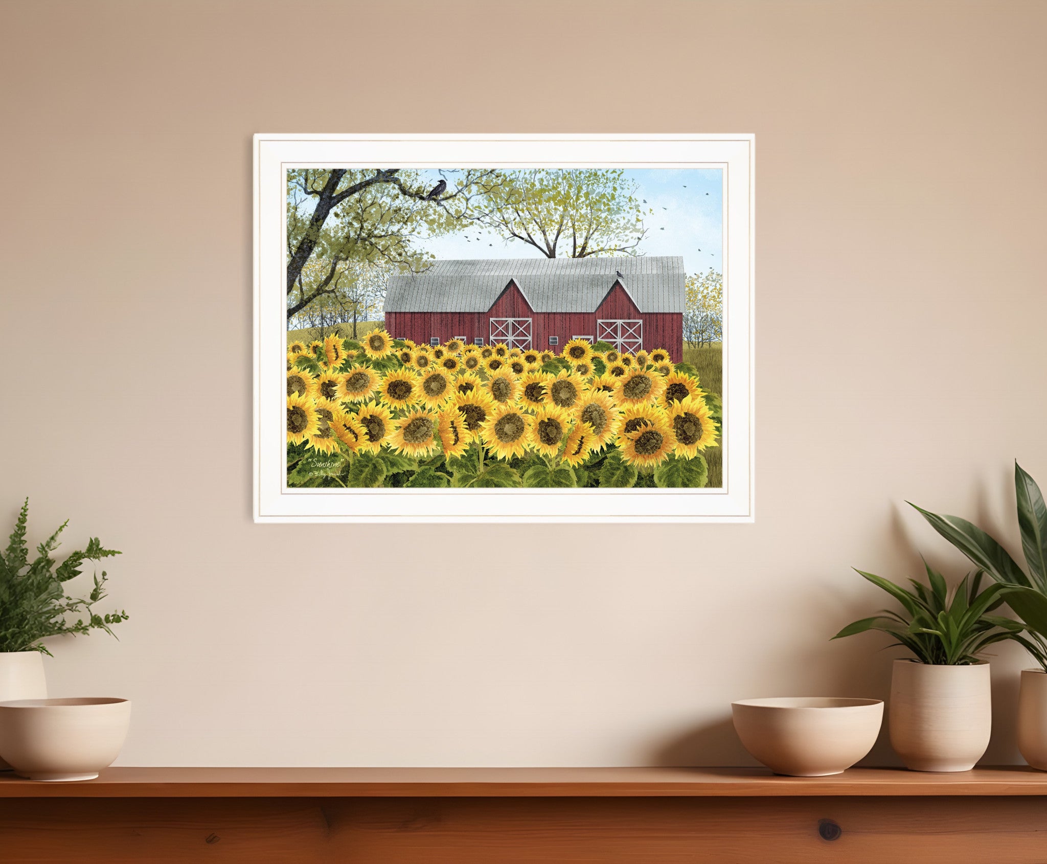 Sunshine 4 White Framed Print Wall Art