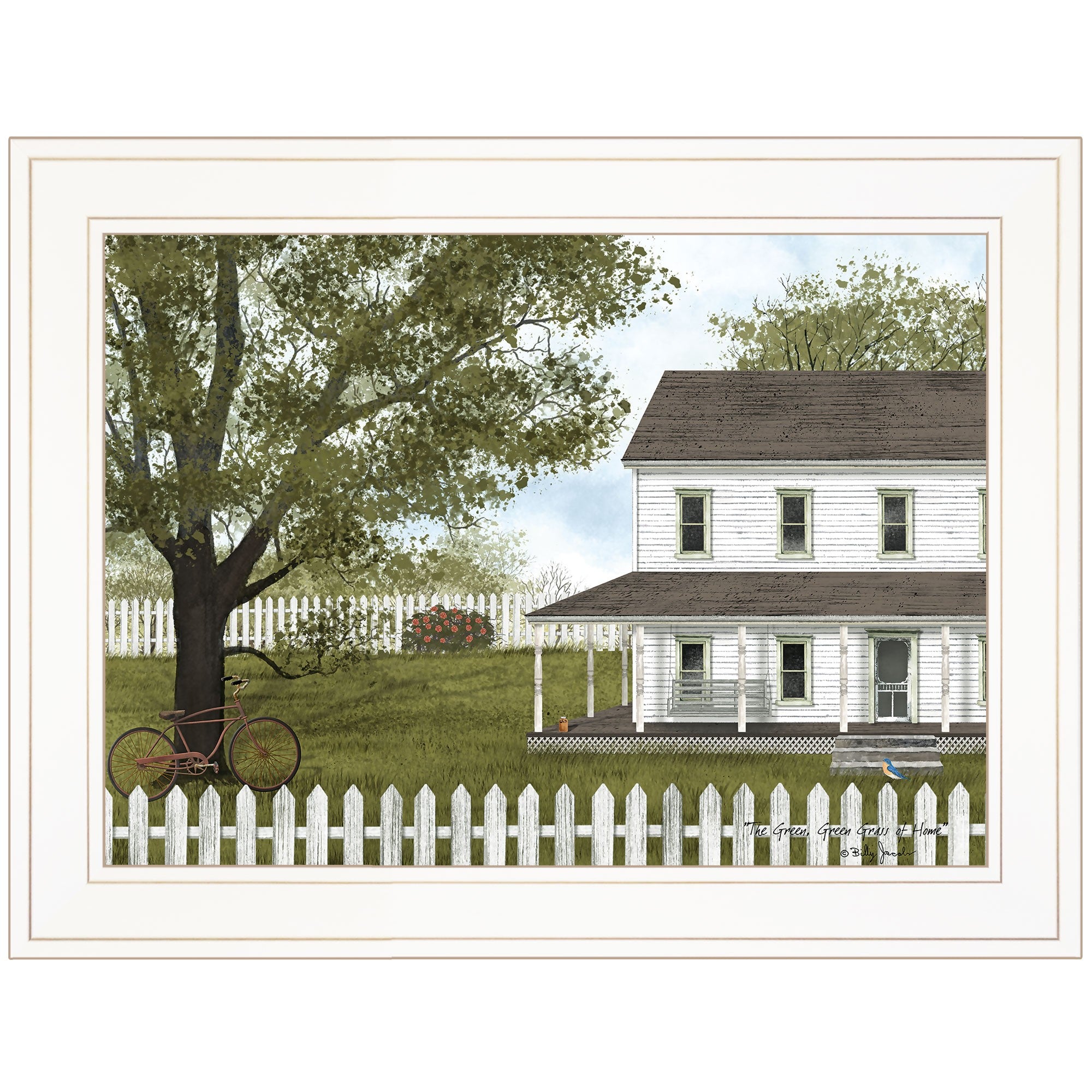 GREEN GREEN GRASS OF HOME 3 White Framed Print Wall Art