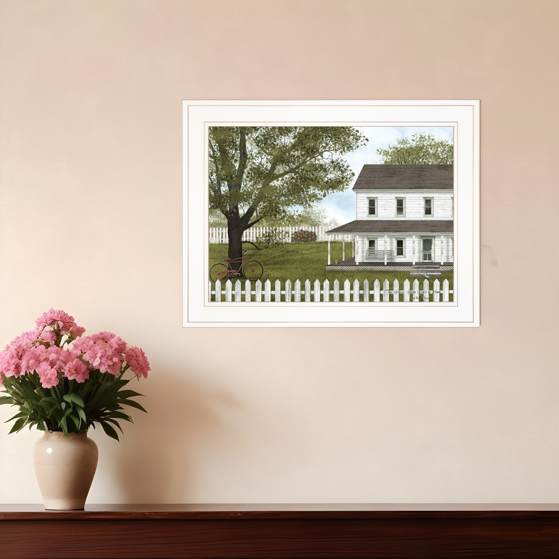 GREEN GREEN GRASS OF HOME 3 White Framed Print Wall Art