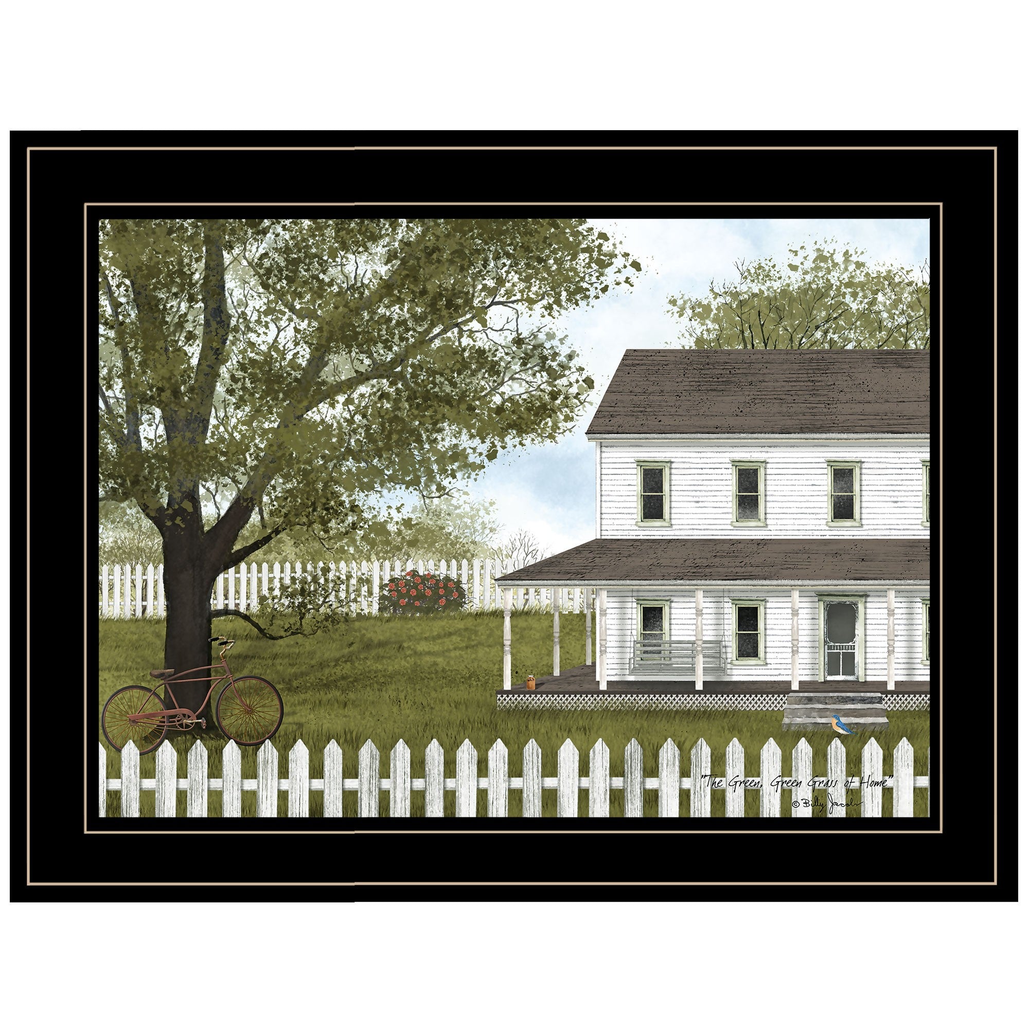 GREEN GREEN GRASS OF HOME 4 Black Framed Print Wall Art