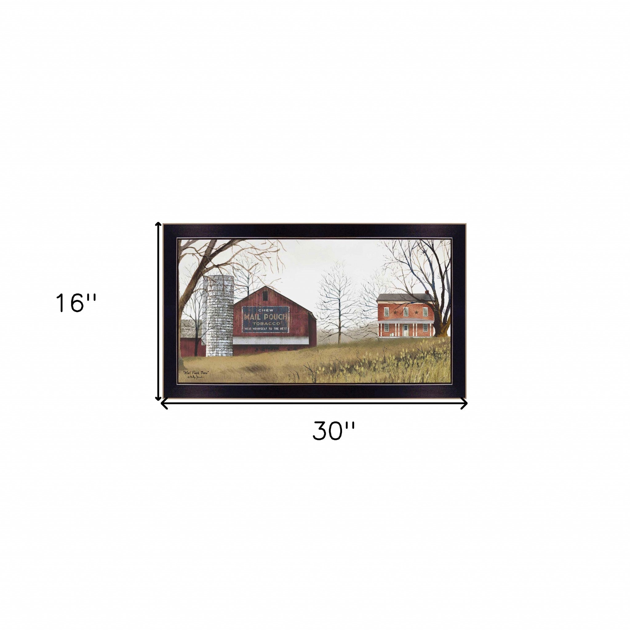 Mail Pouch Barn 6 Black Framed Print Wall Art