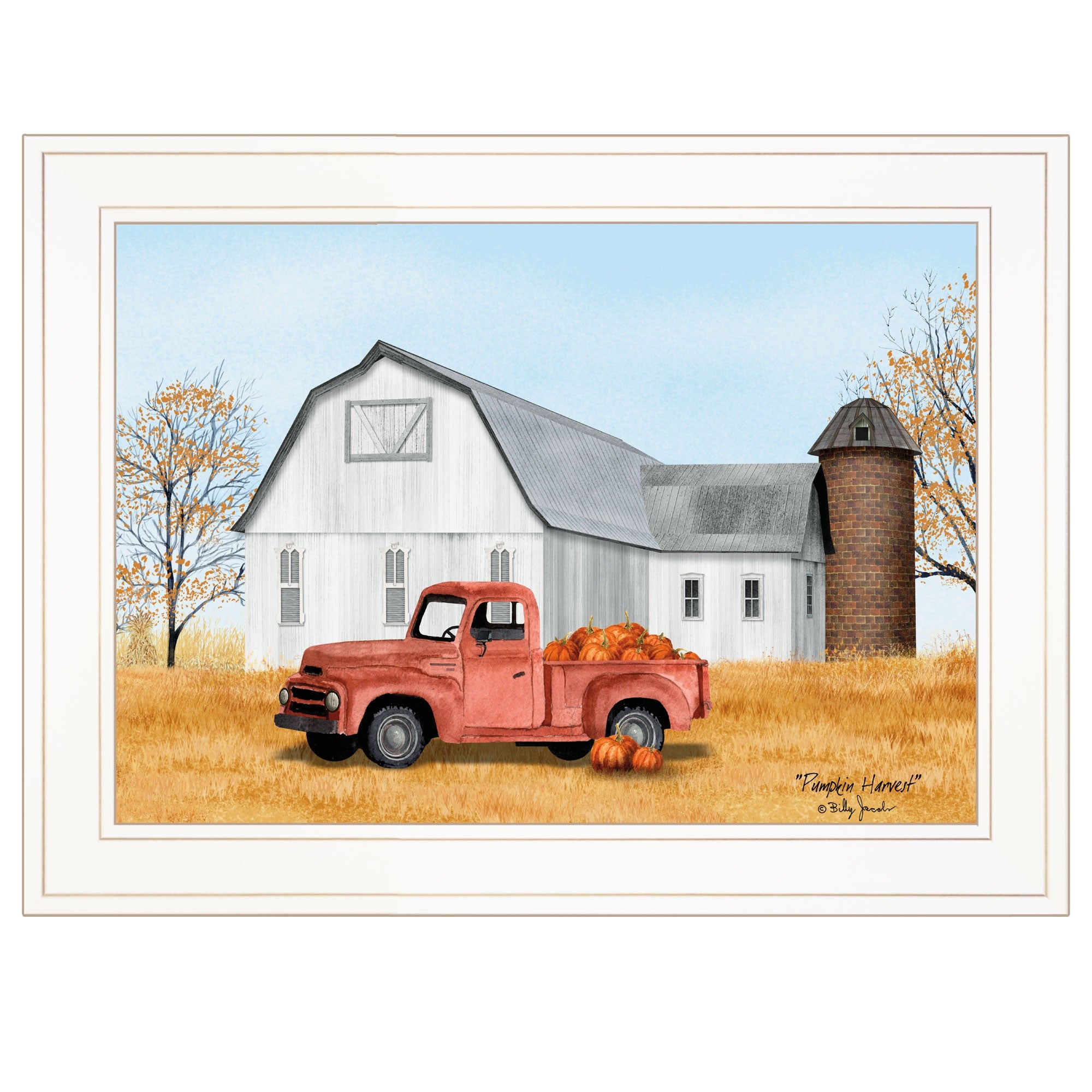 Pumpkin Harvest 1 White Framed Print Kitchen Wall Art