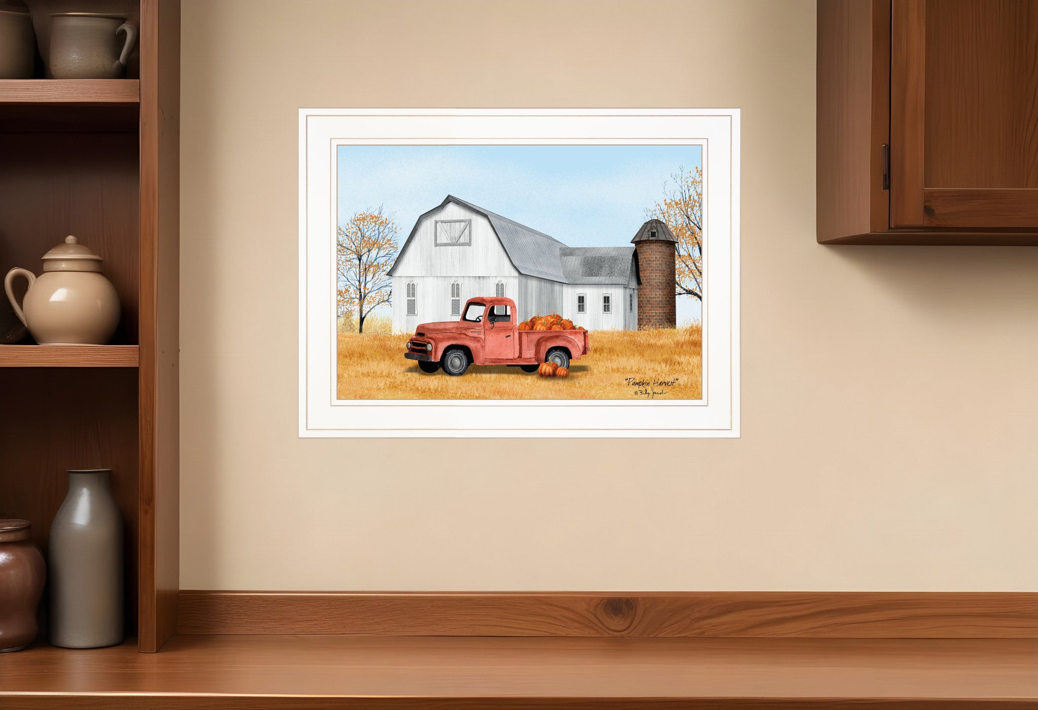 Pumpkin Harvest 1 White Framed Print Kitchen Wall Art