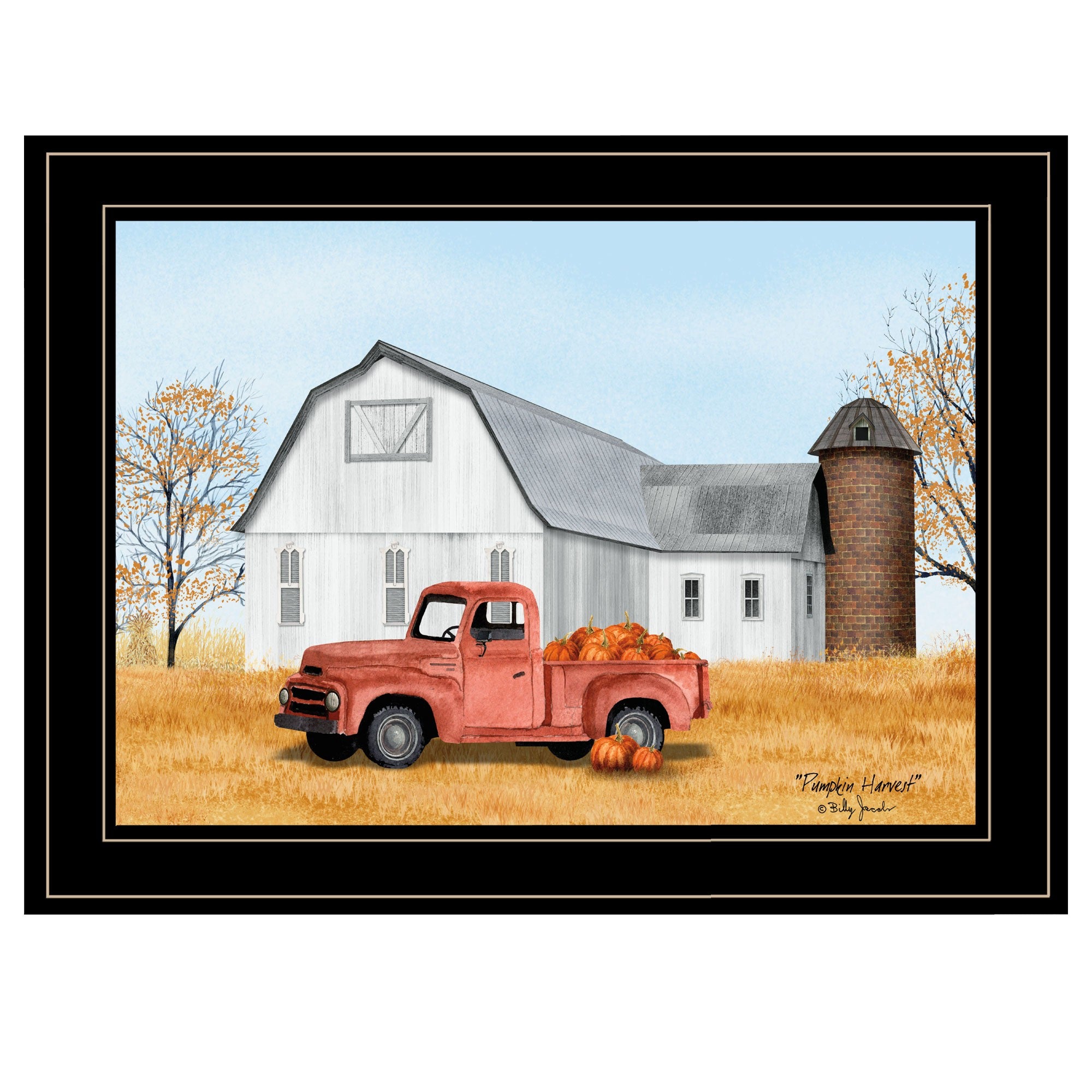 Pumpkin Harvest 2 Black Framed Print Kitchen Wall Art