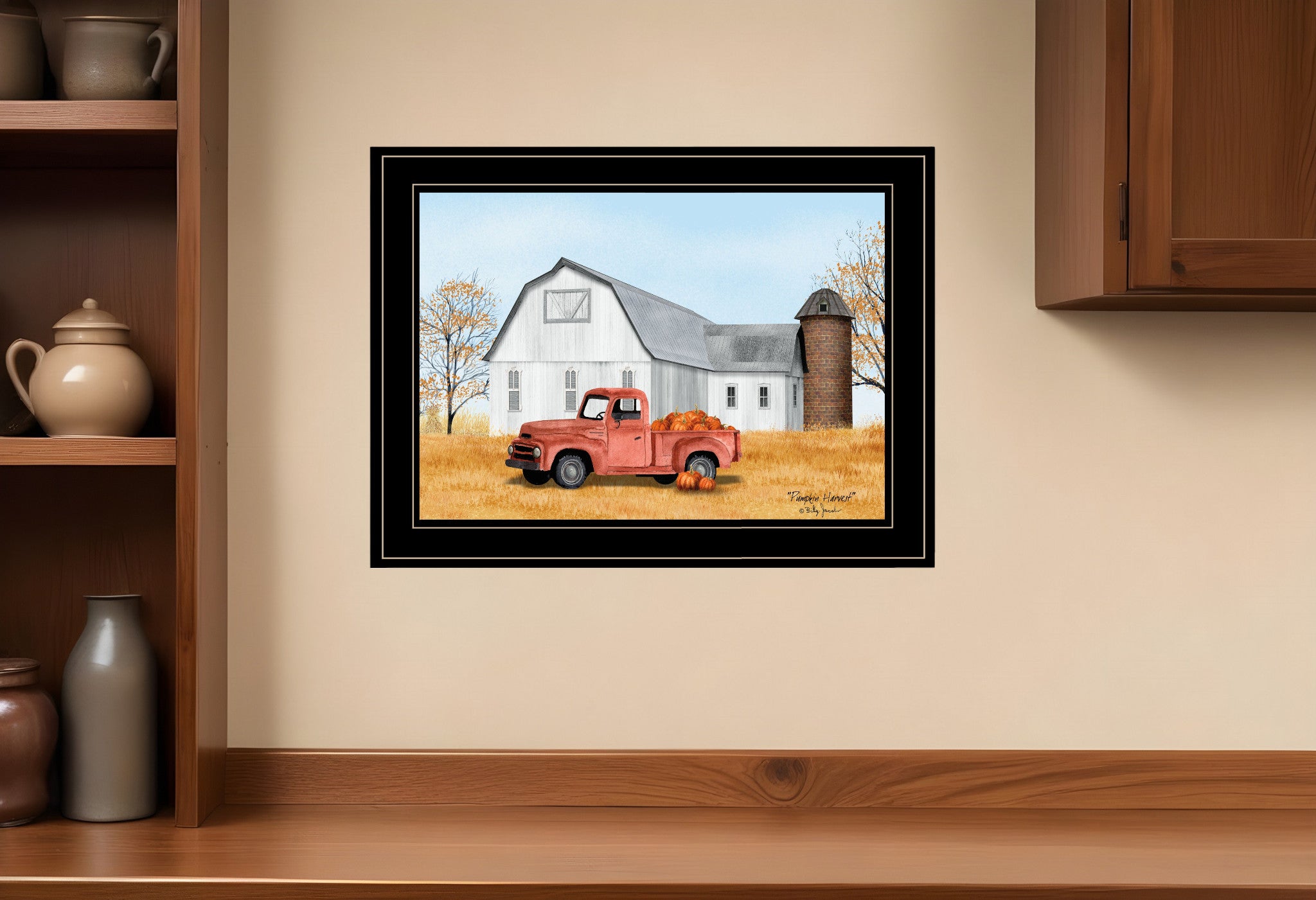 Pumpkin Harvest 2 Black Framed Print Kitchen Wall Art