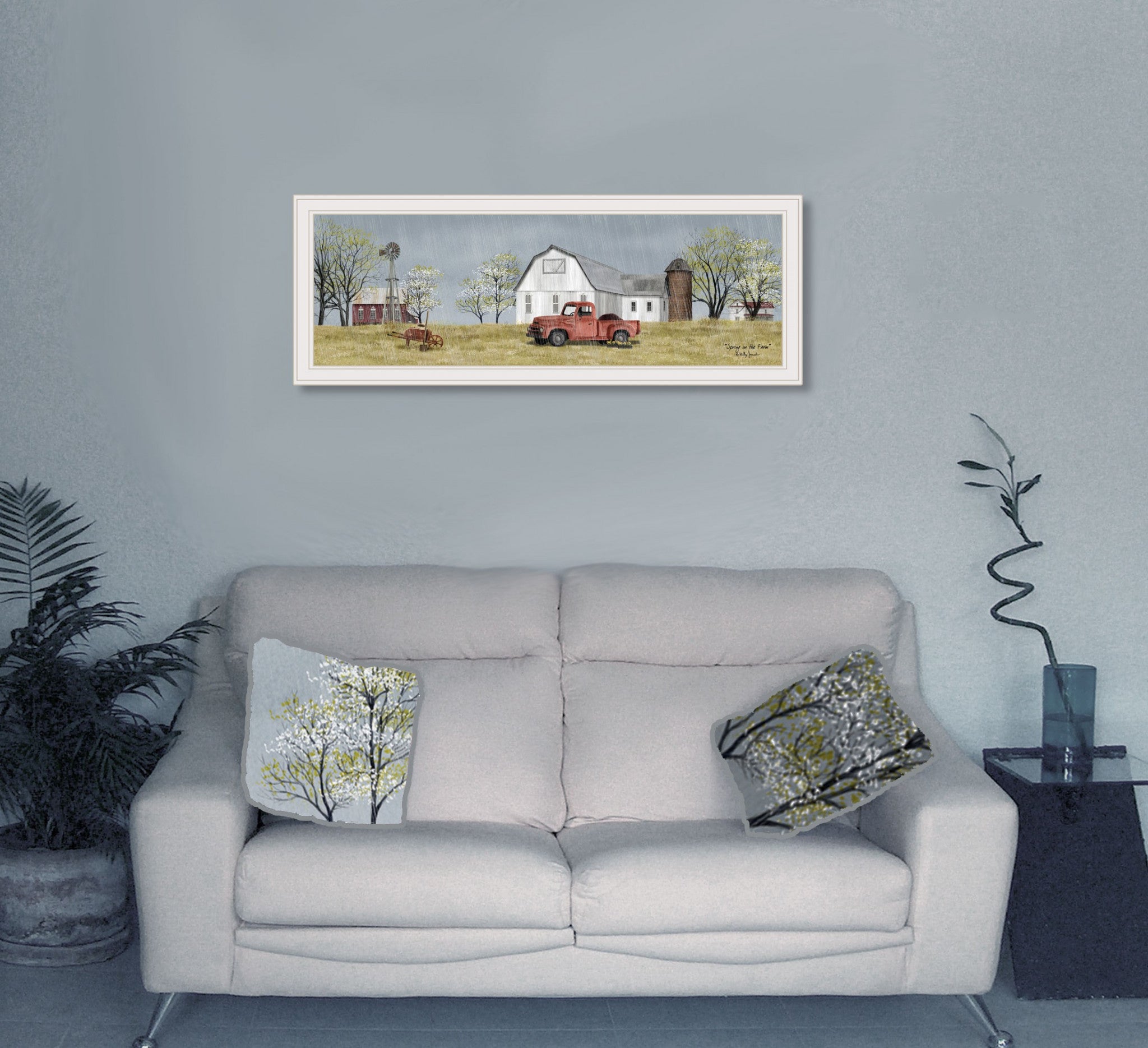 Spring On The Farm 3 White Framed Print Wall Art