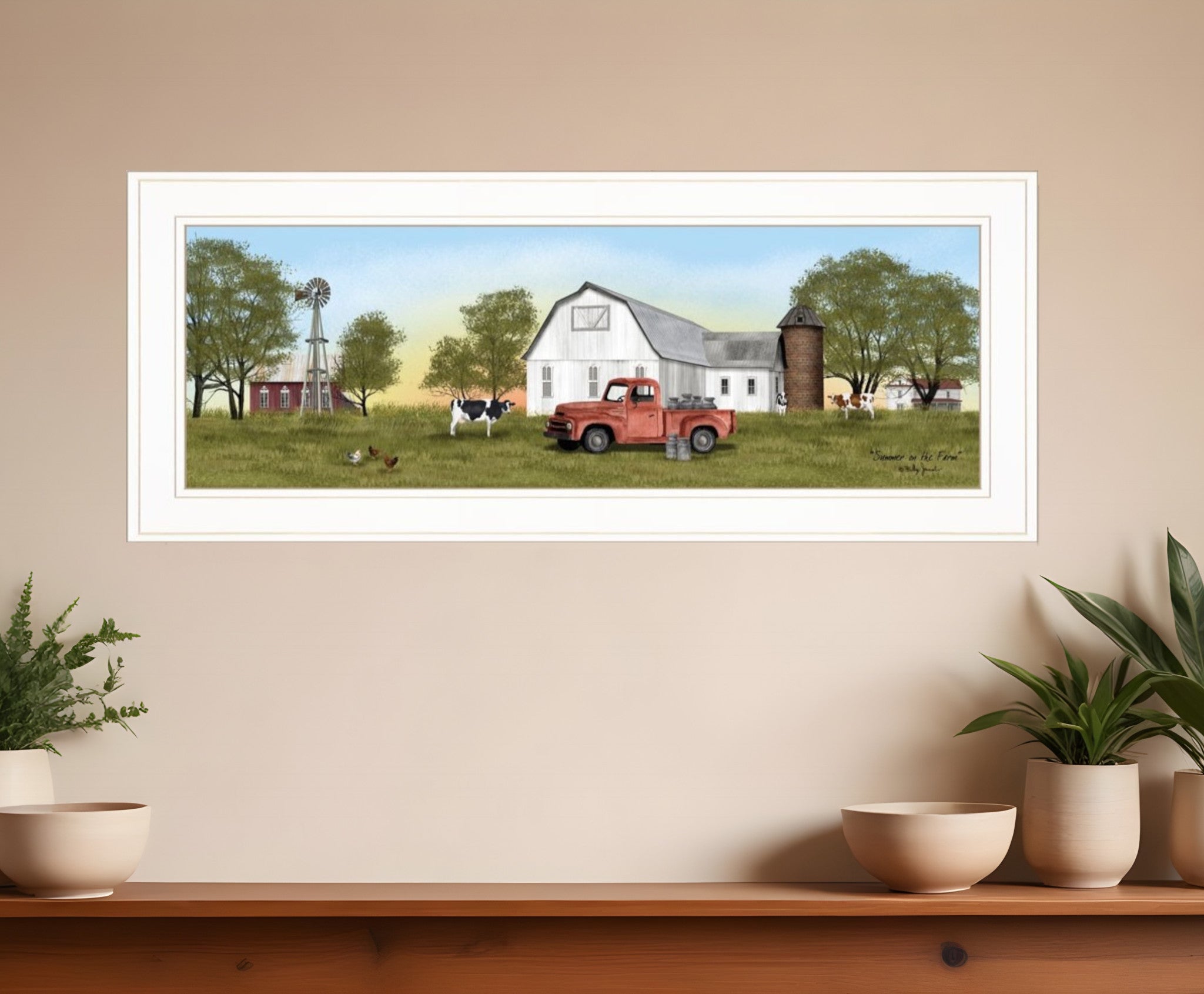 Summer on the Farm 1 White Framed Print Wall Art