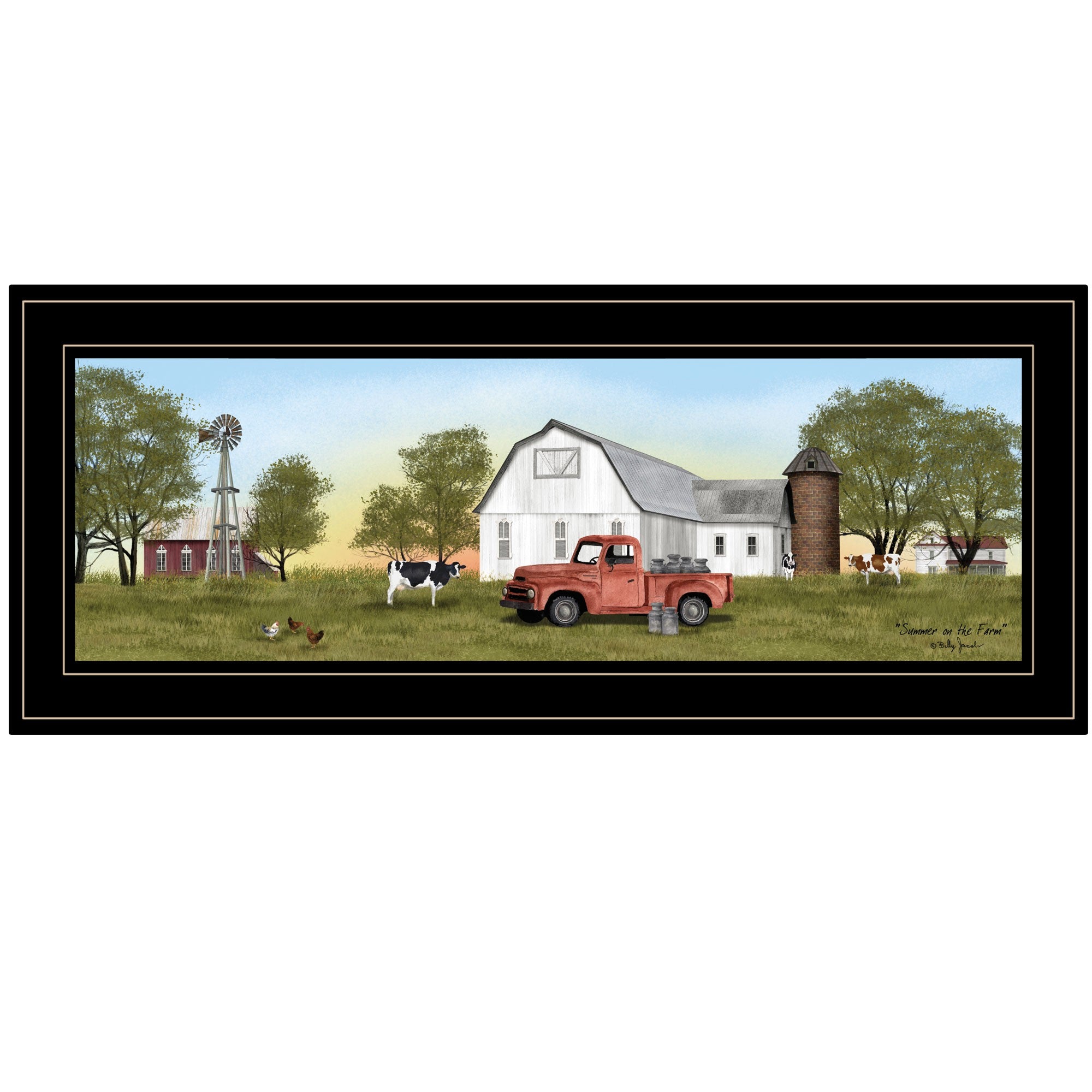 Summer on the Farm 2 Black Framed Print Wall Art