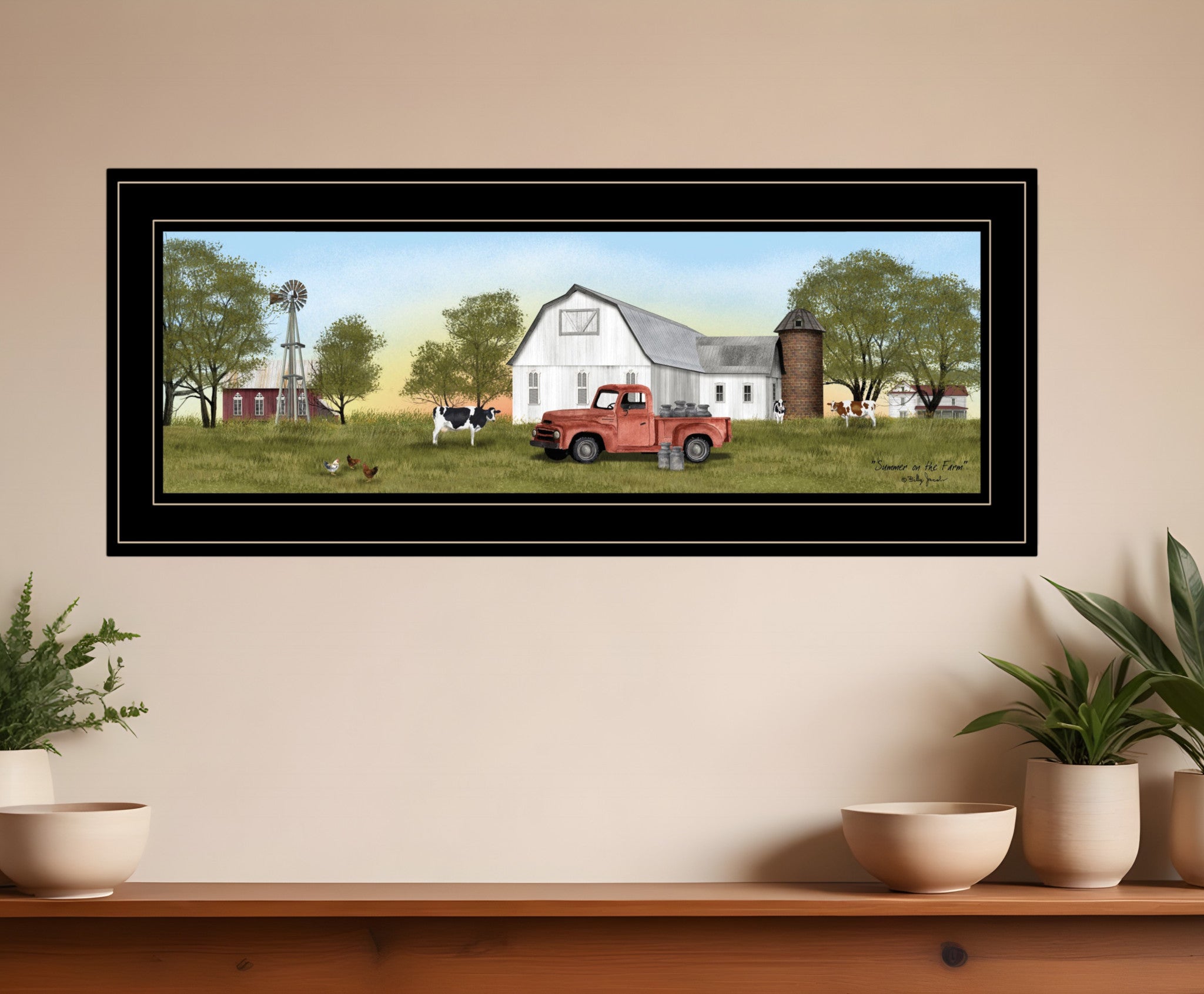 Summer on the Farm 2 Black Framed Print Wall Art