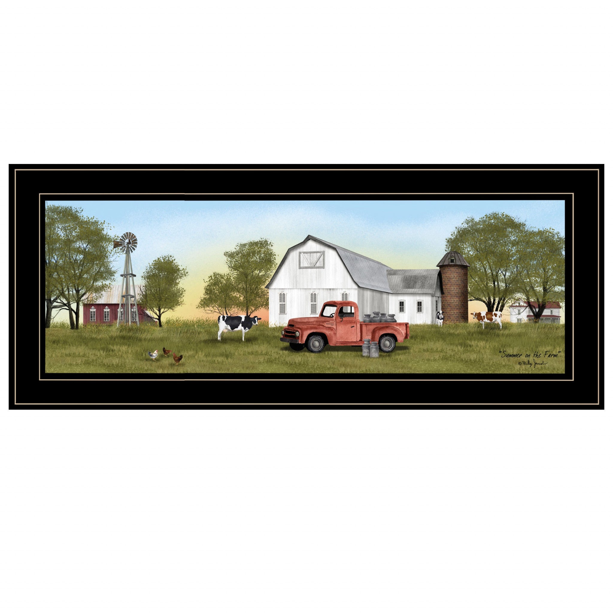 Summer on the Farm 4 Black Framed Print Wall Art