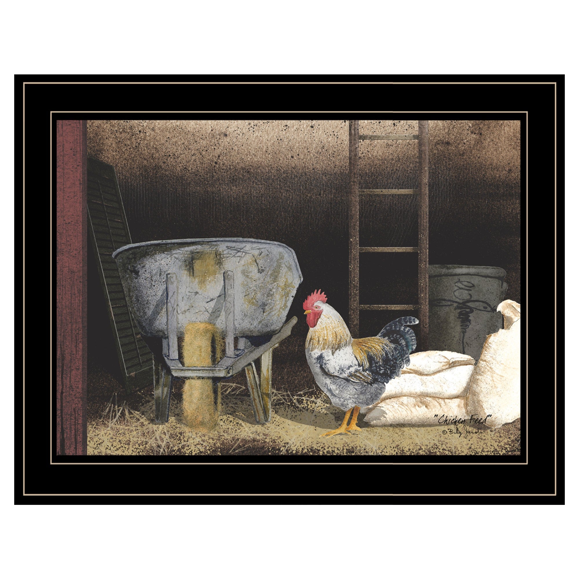 Chicken Feed 2 Black Framed Print Wall Art