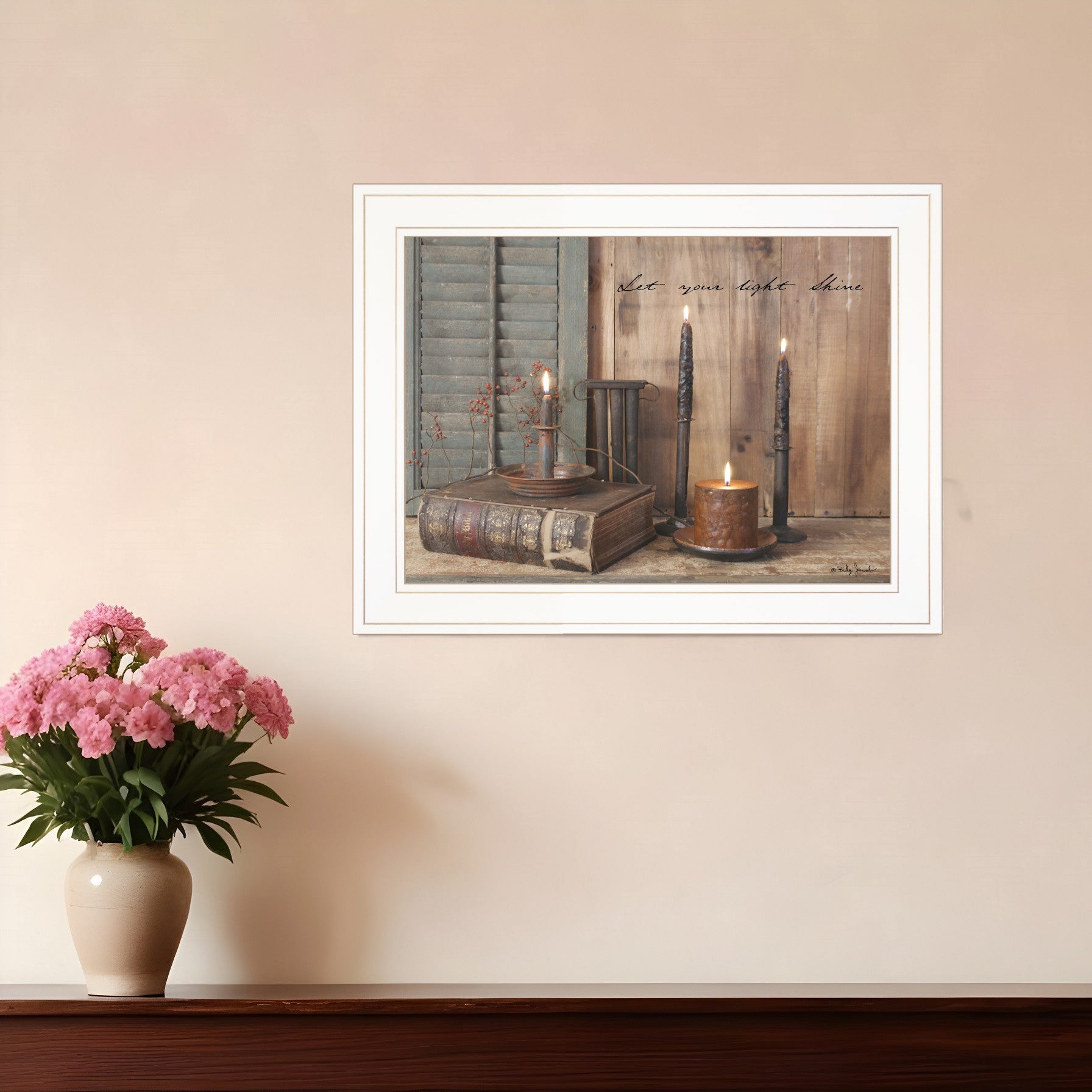 Let Your Light Shine 1 White Framed Print Wall Art