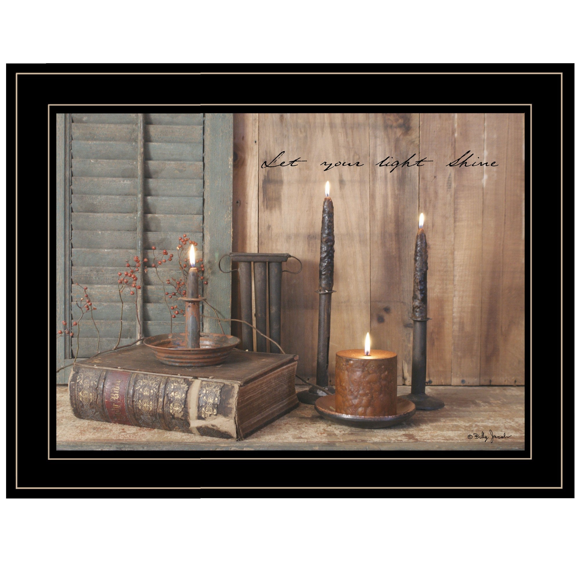 Let Your Light Shine 2 Black Framed Print Wall Art