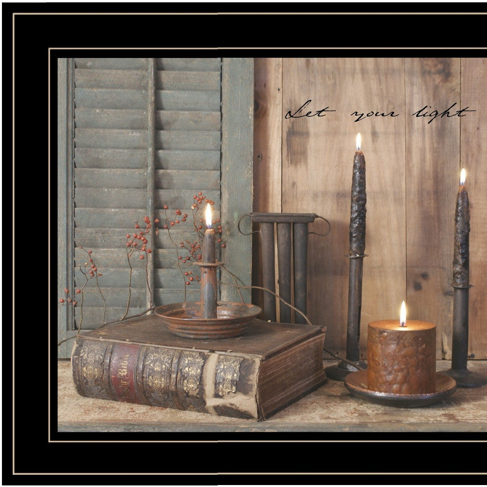 Let Your Light Shine 2 Black Framed Print Wall Art