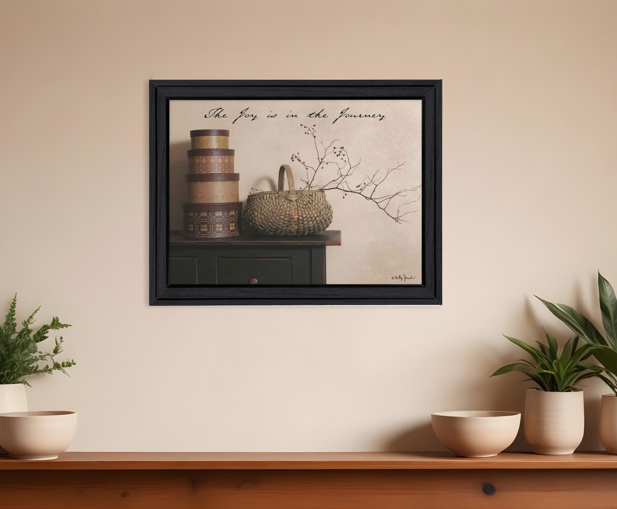 The Joy is the Journey Black Framed Print Wall Art