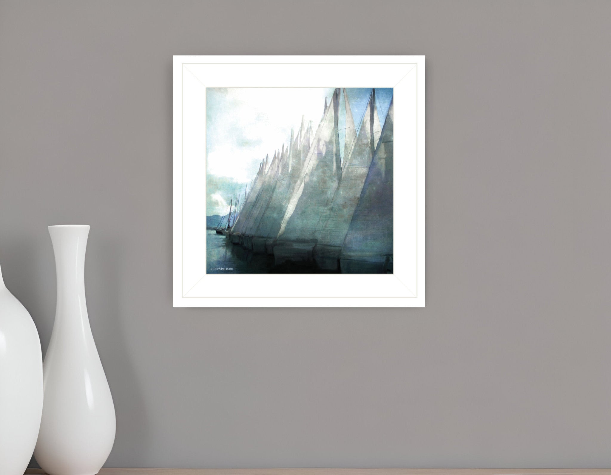 Sailboat Marina I 1 White Framed Print Wall Art