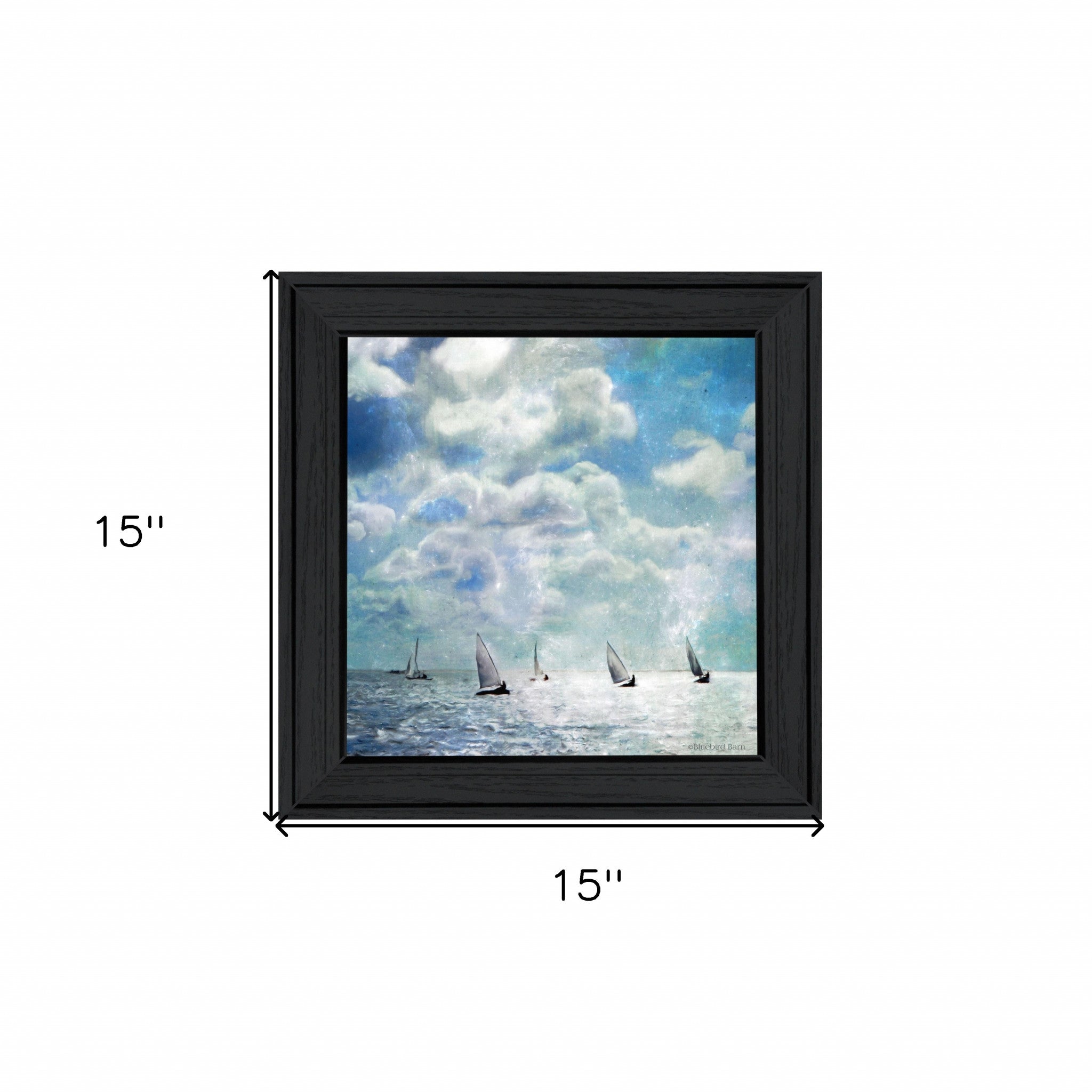 Sailing White Waters 3 Black Framed Print Wall Art