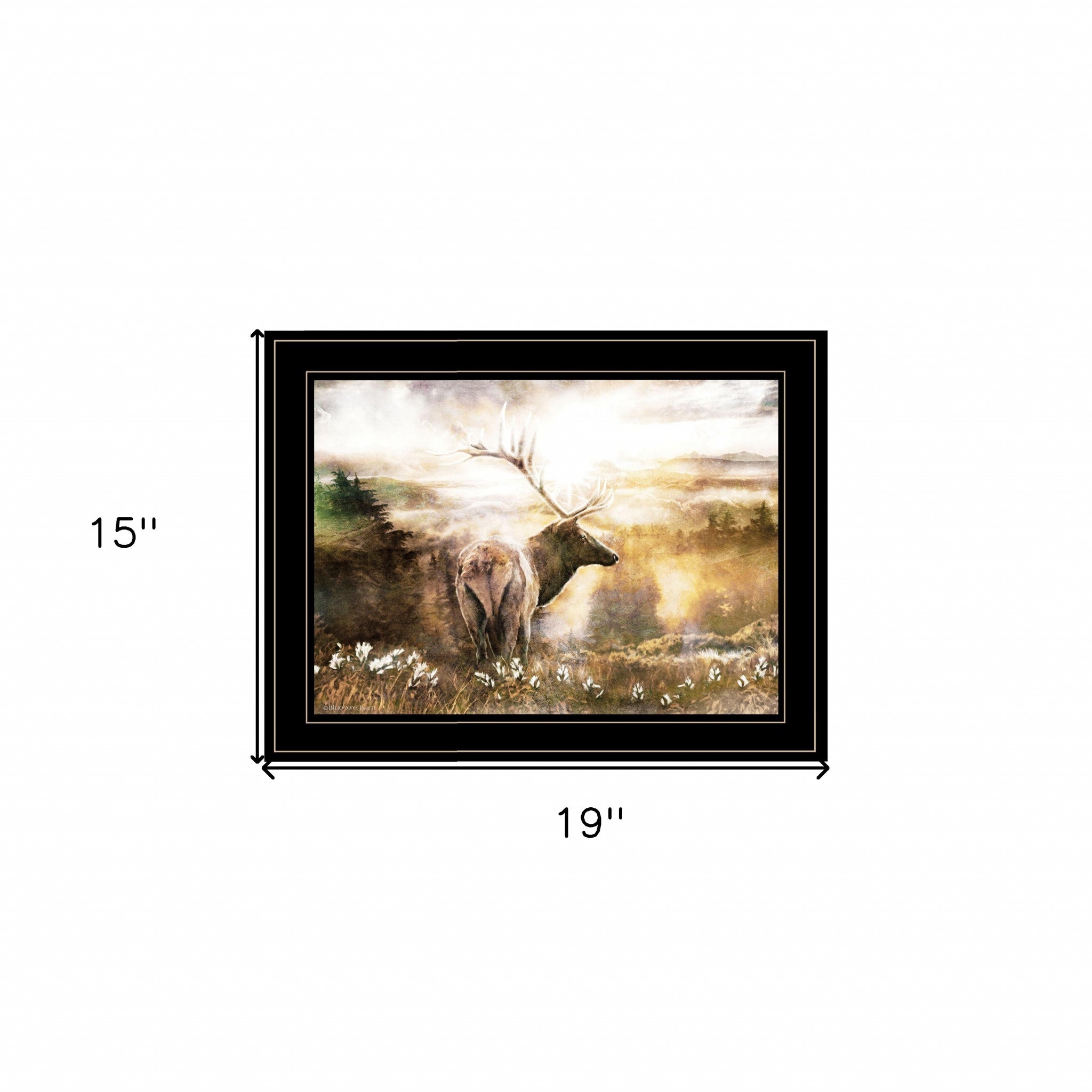 Heading Home Elk 2 Black Framed Print Wall Art