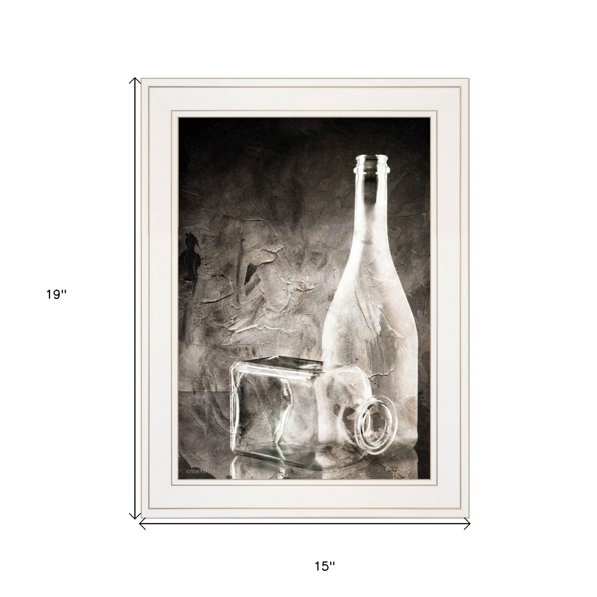 Moody Gray Glassware Still Life 1 White Framed Print Kitchen Wall Art