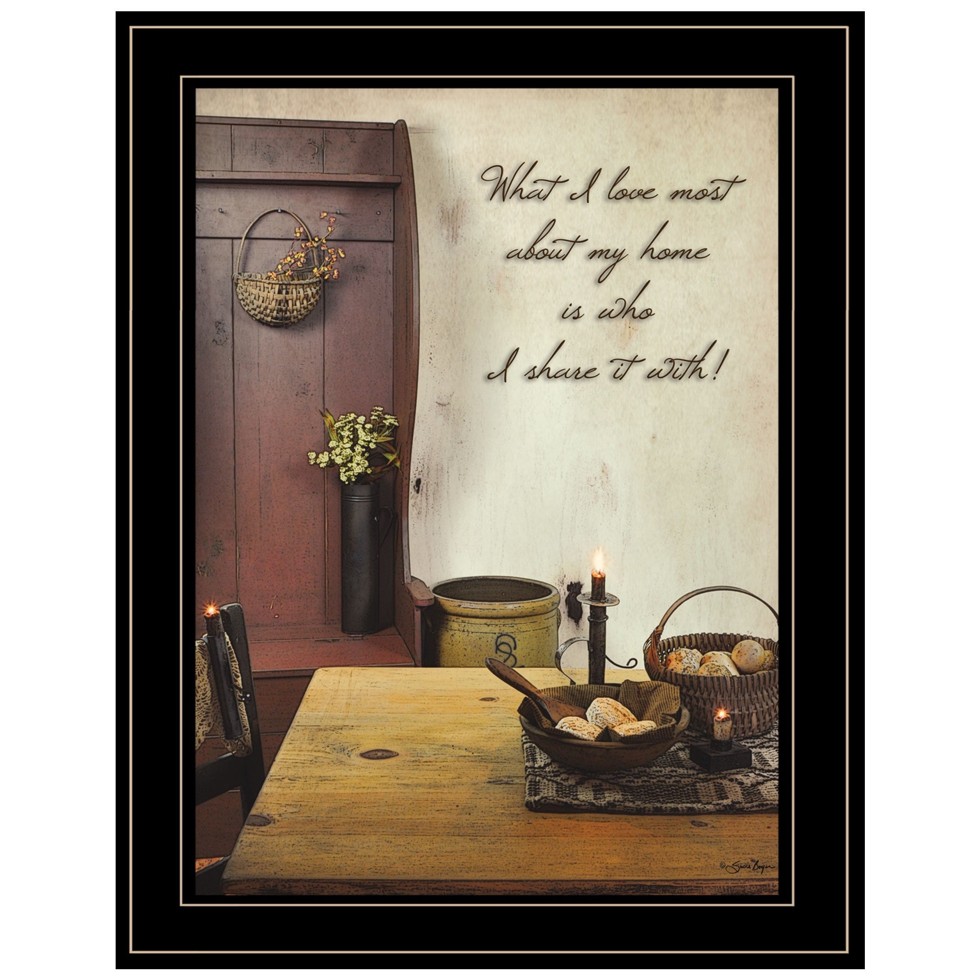 What I love Most 3 Black Framed Print Kitchen Wall Art