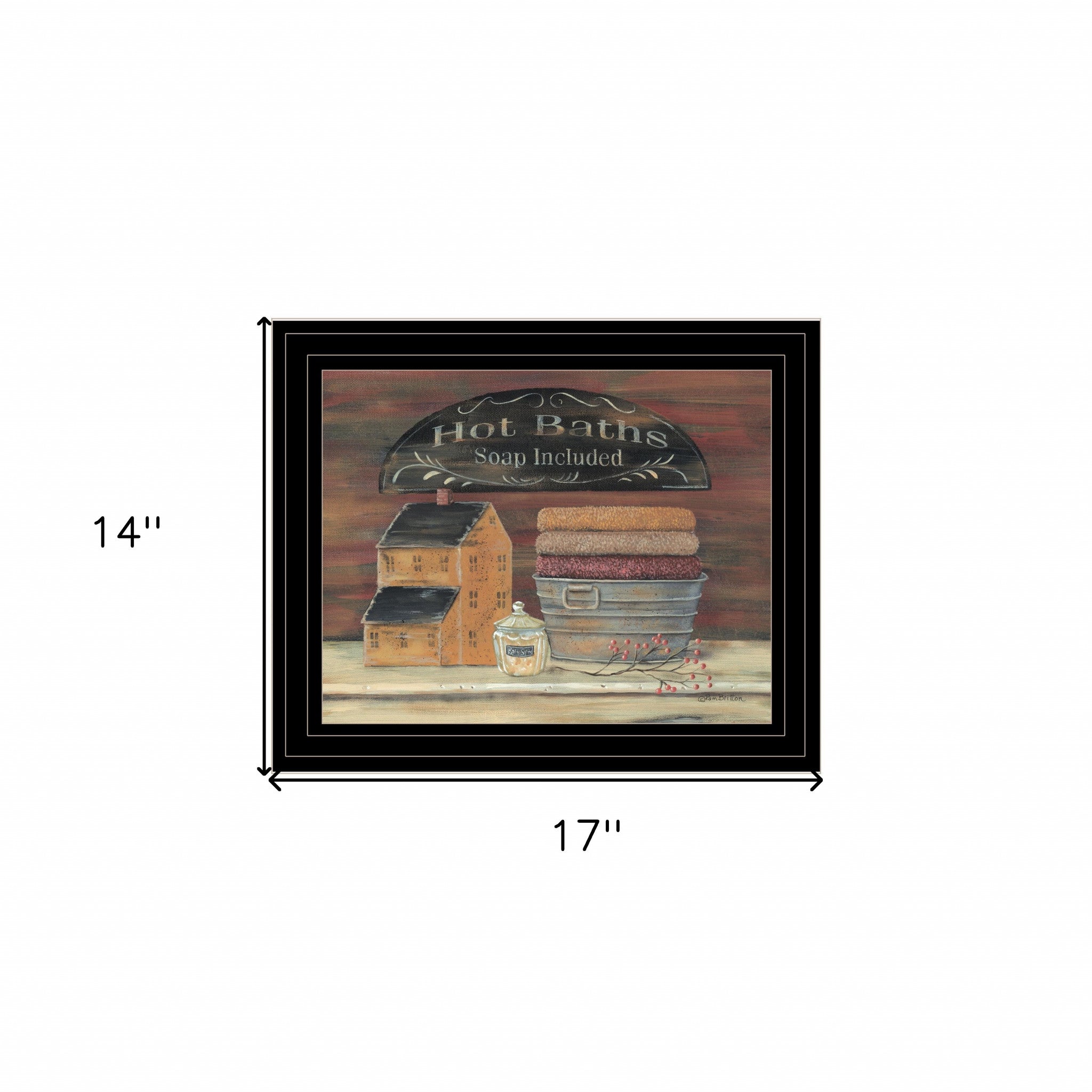 HOT BATH 6 Black Framed Print Bathroom Wall Art