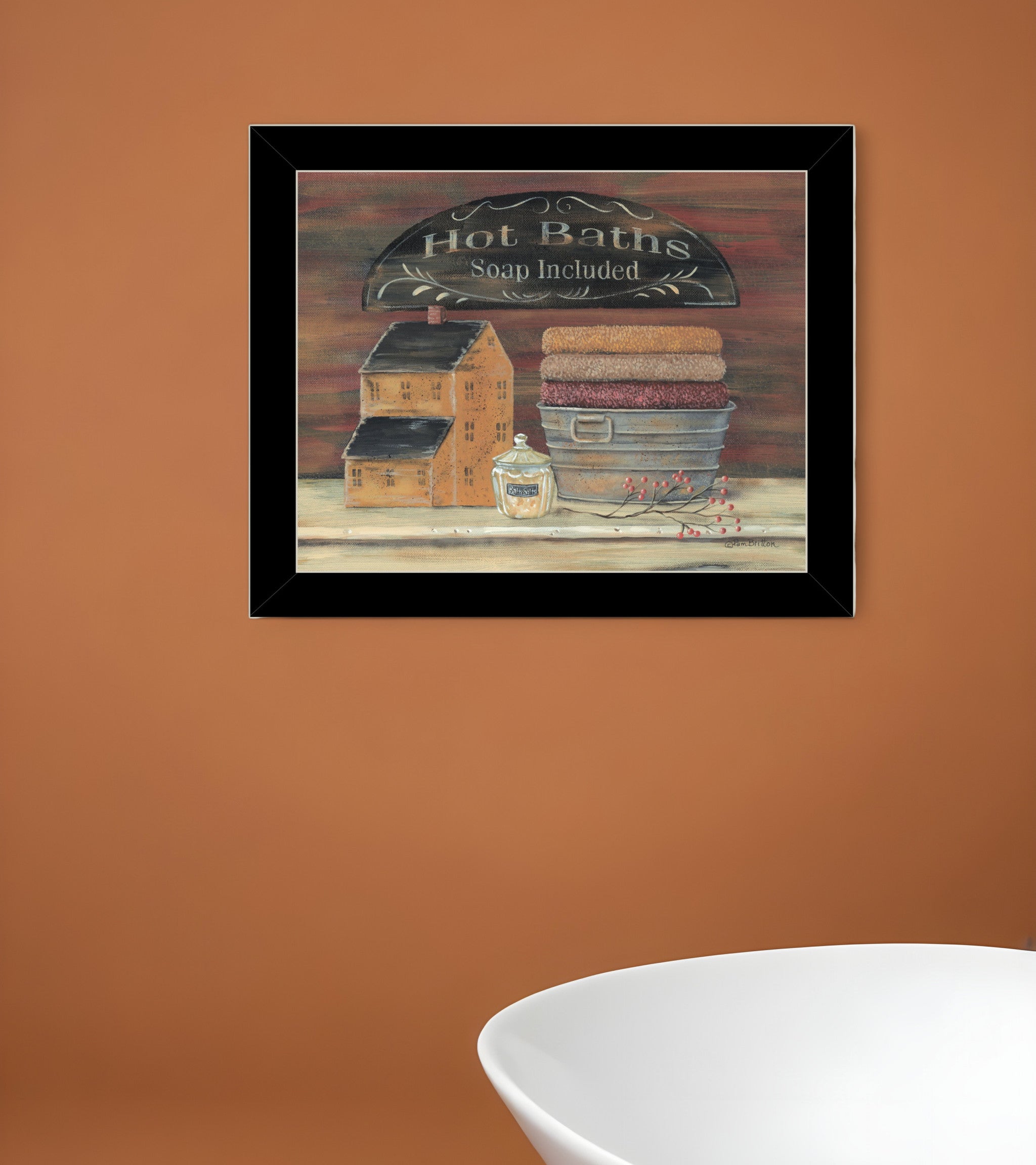 HOT BATH 7 Black Framed Print Bathroom Wall Art