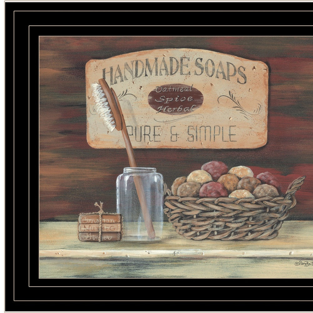 HANDMADE SOAPS 3 Black Framed Print Bathroom Wall Art