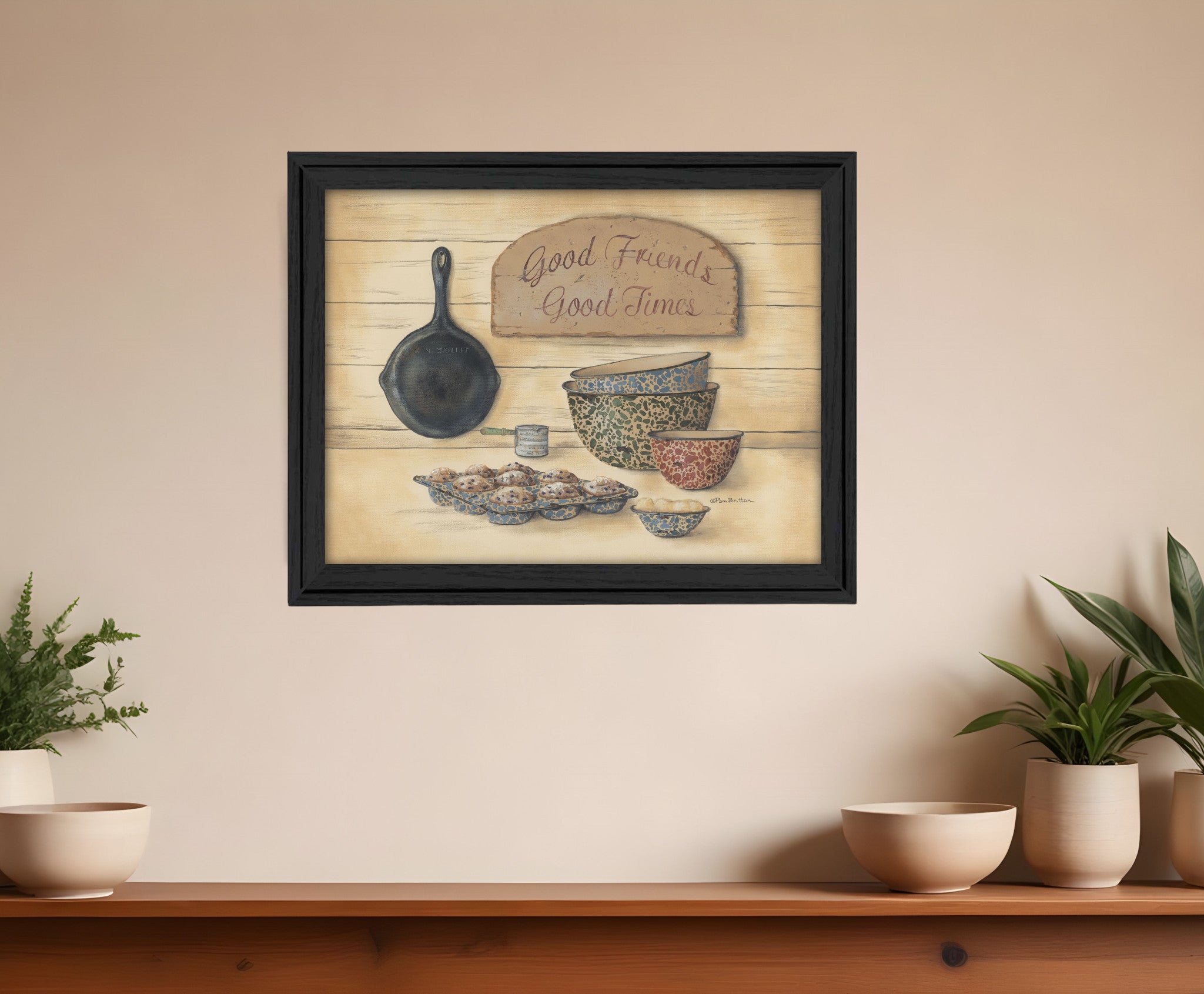 Good Friends 2 Black Framed Print Wall Art