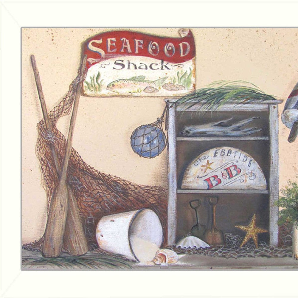 Seafood Shack White Picture Frame Print Kitchen Wall Art