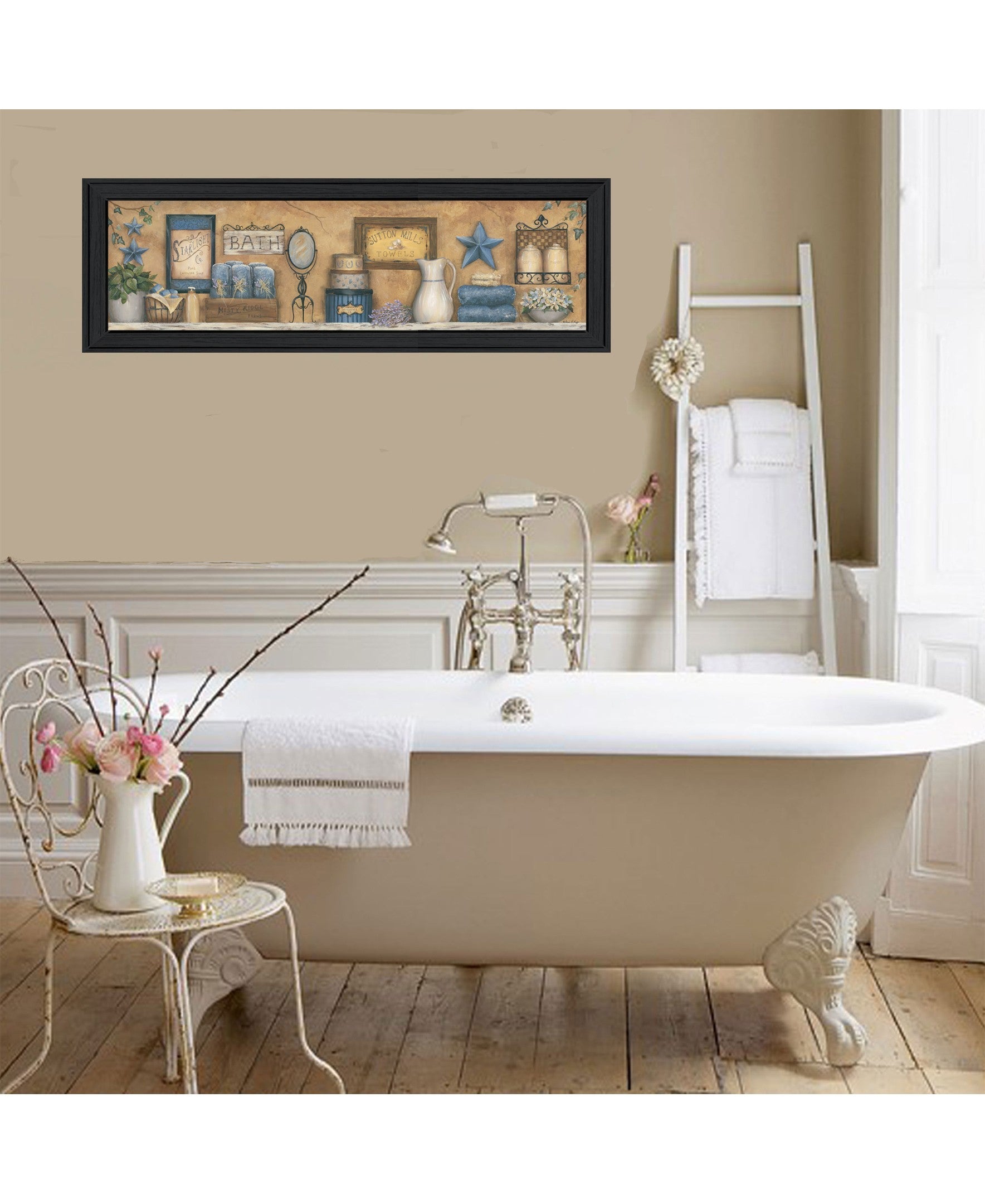 Starlight Bath 1 Black Framed Print Bathroom Wall Art