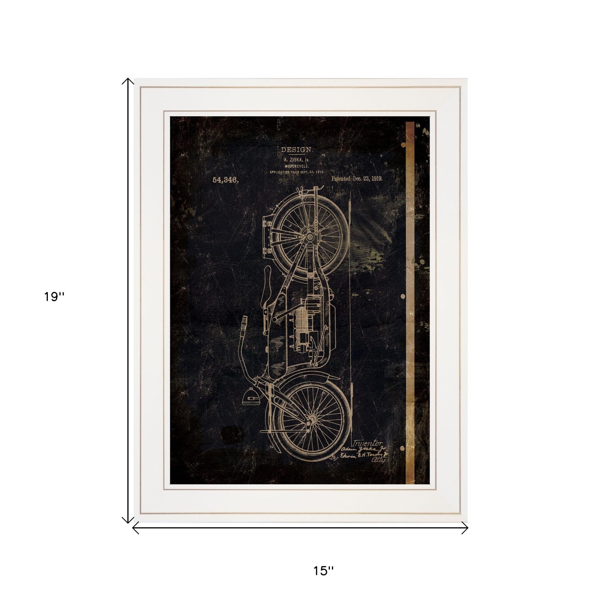 Motor Bike Patent I 1 White Framed Print Wall Art