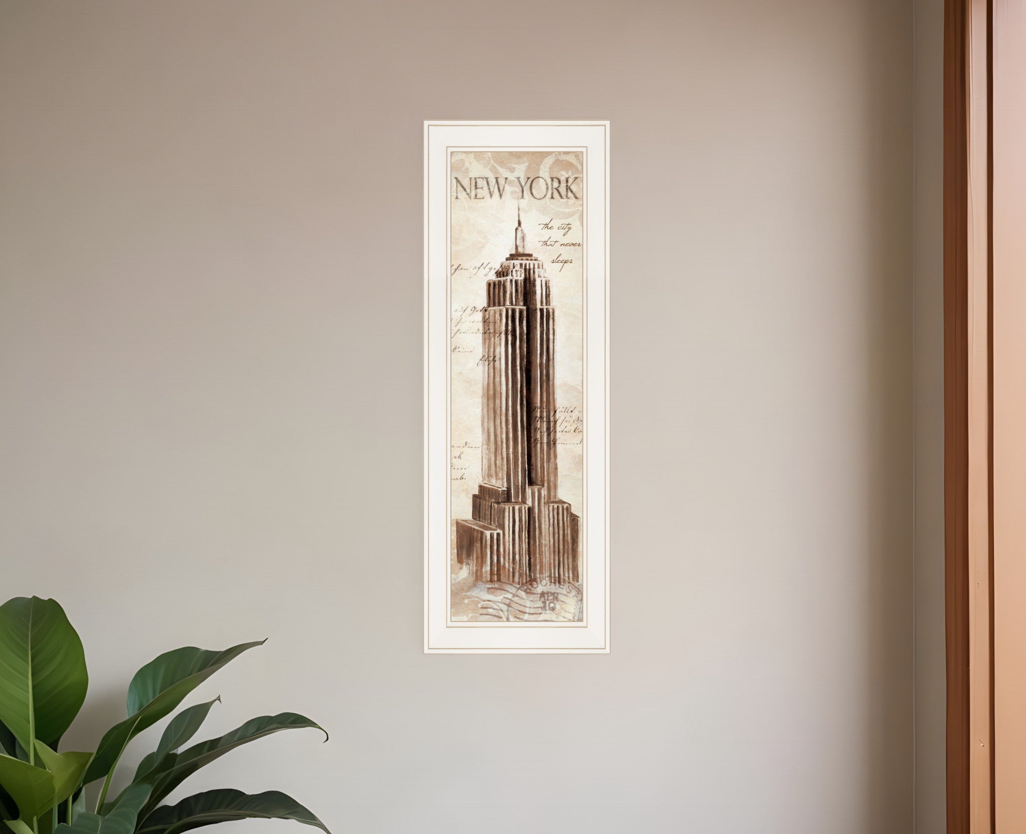 New York Panel 1 White Framed Print Wall Art