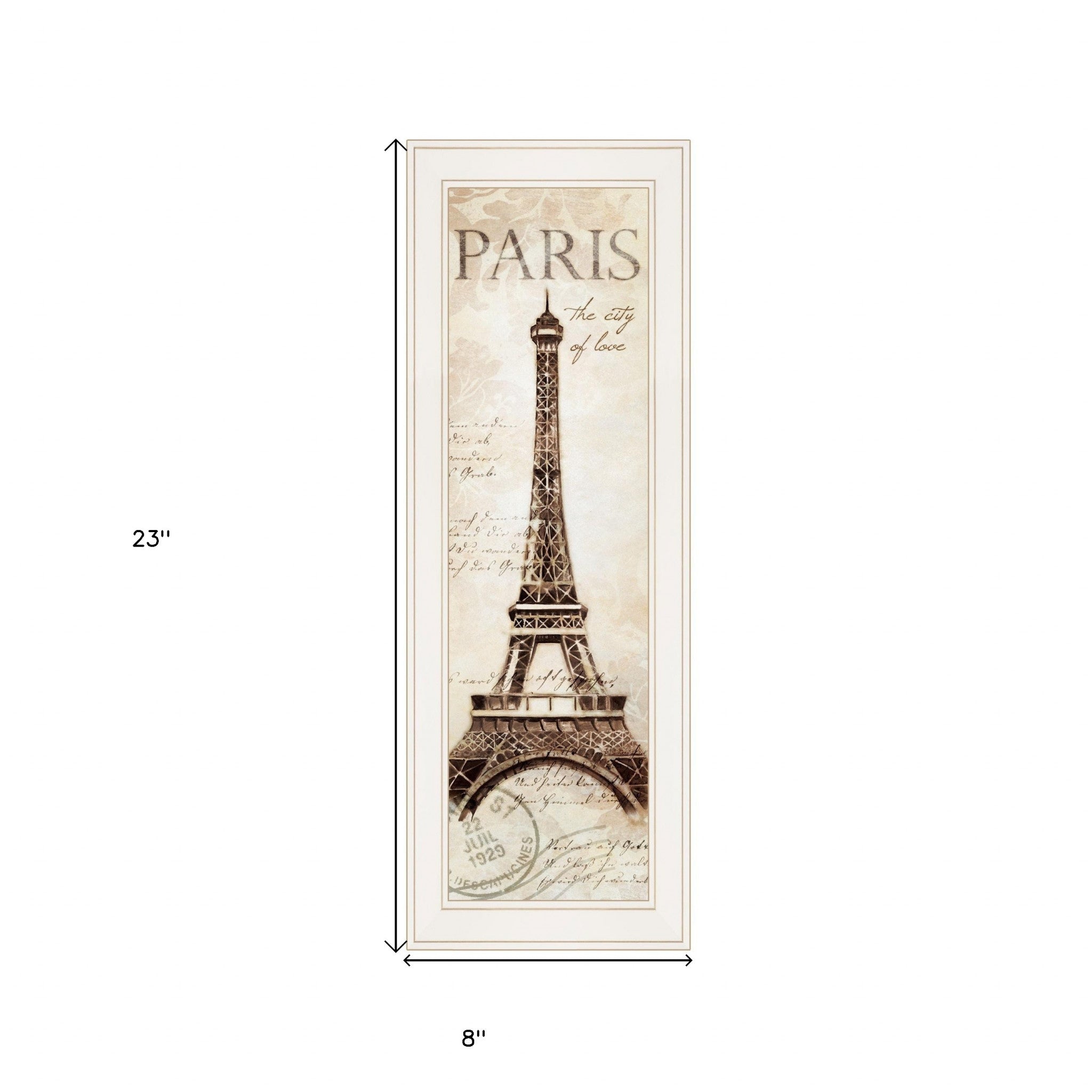 Paris Panel 1 White Framed Print Wall Art