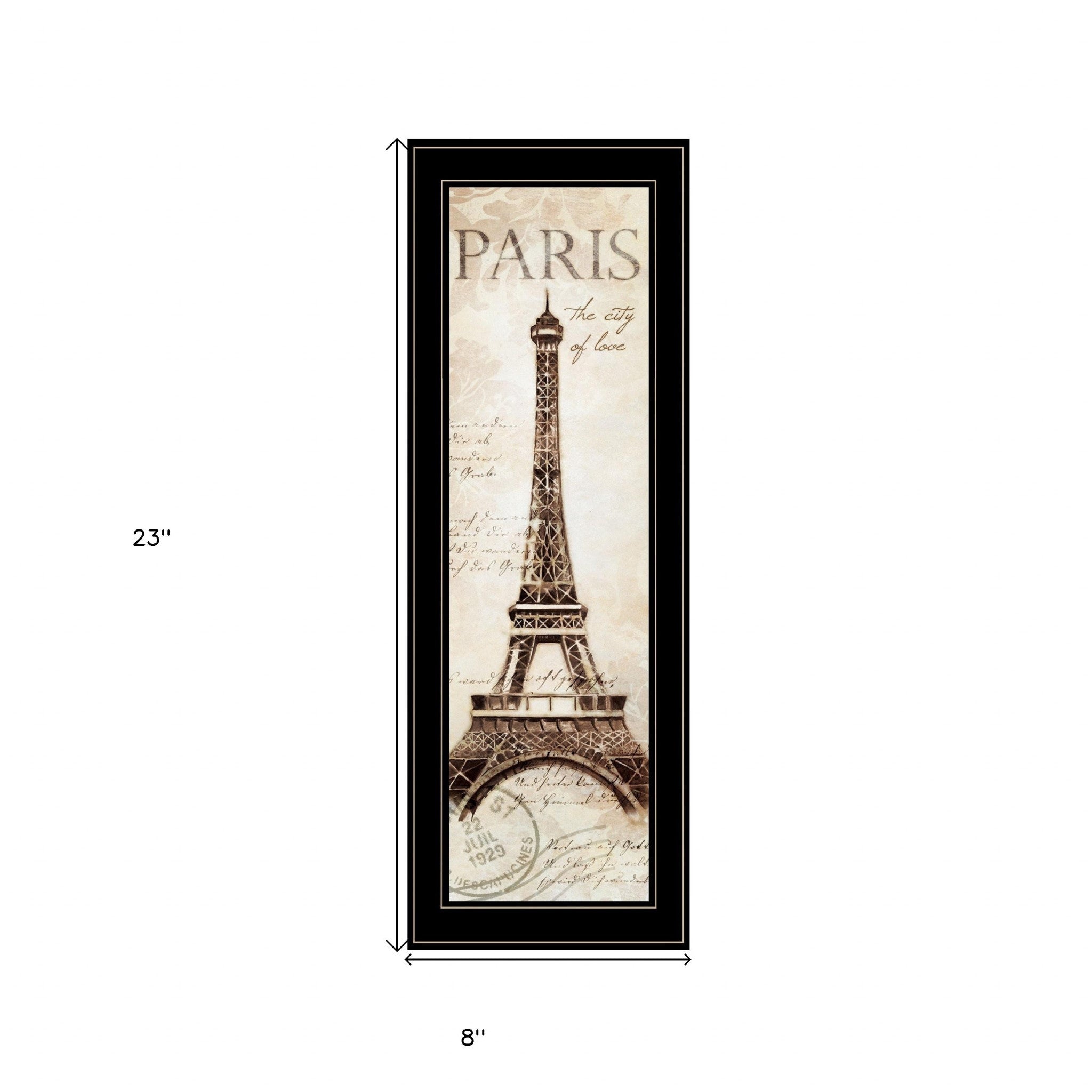 Paris Panel 2 Black Framed Print Wall Art