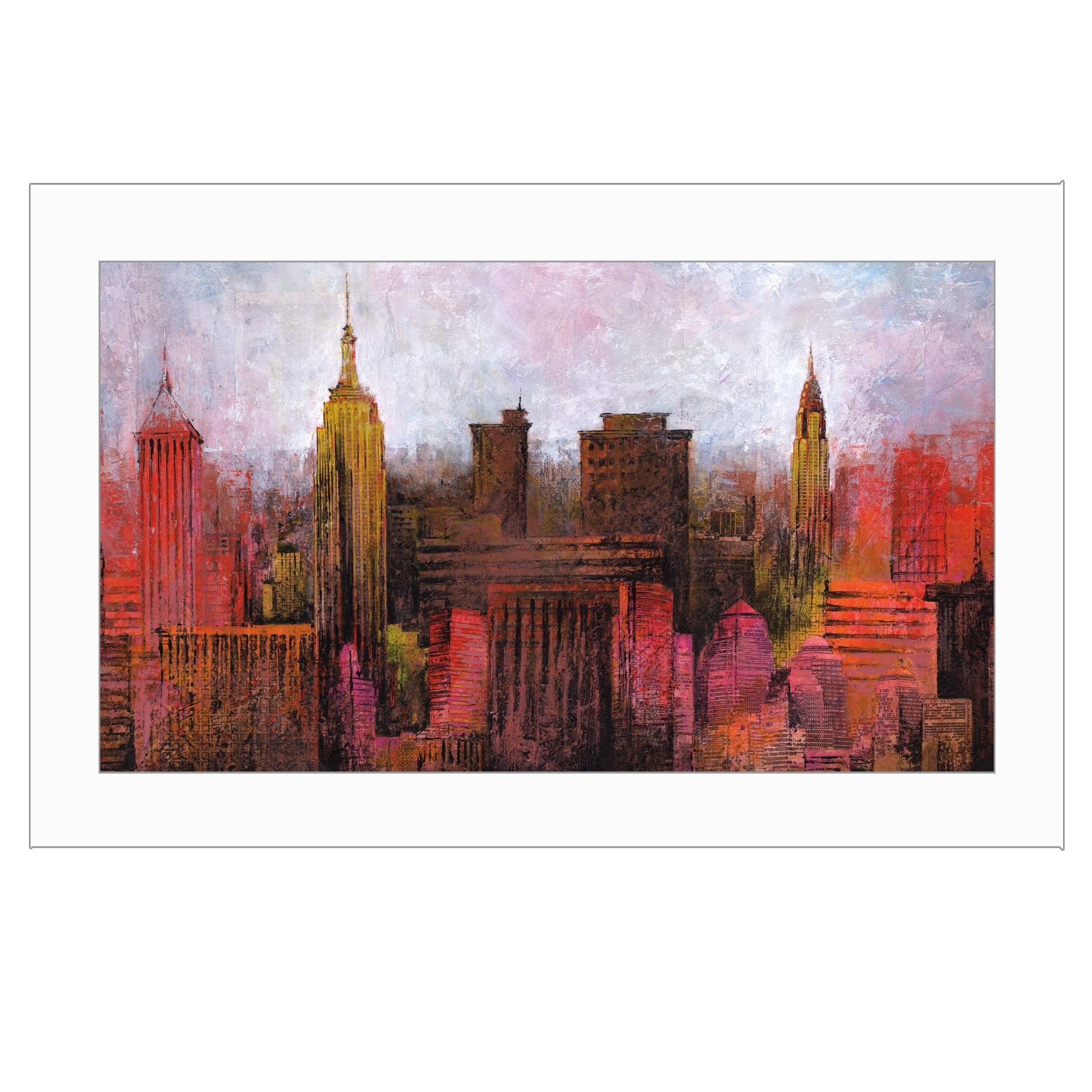 NYC Skyline 1 White Framed Print Wall Art