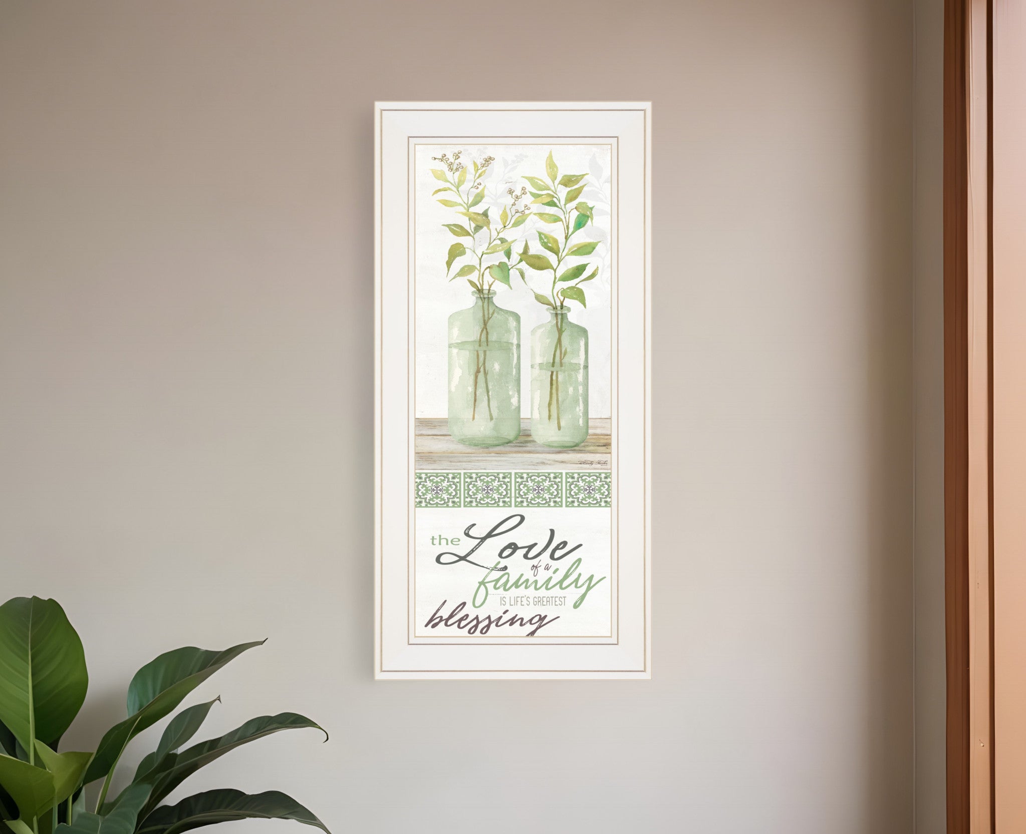 The Love of a Family White Framed Print Wall Art