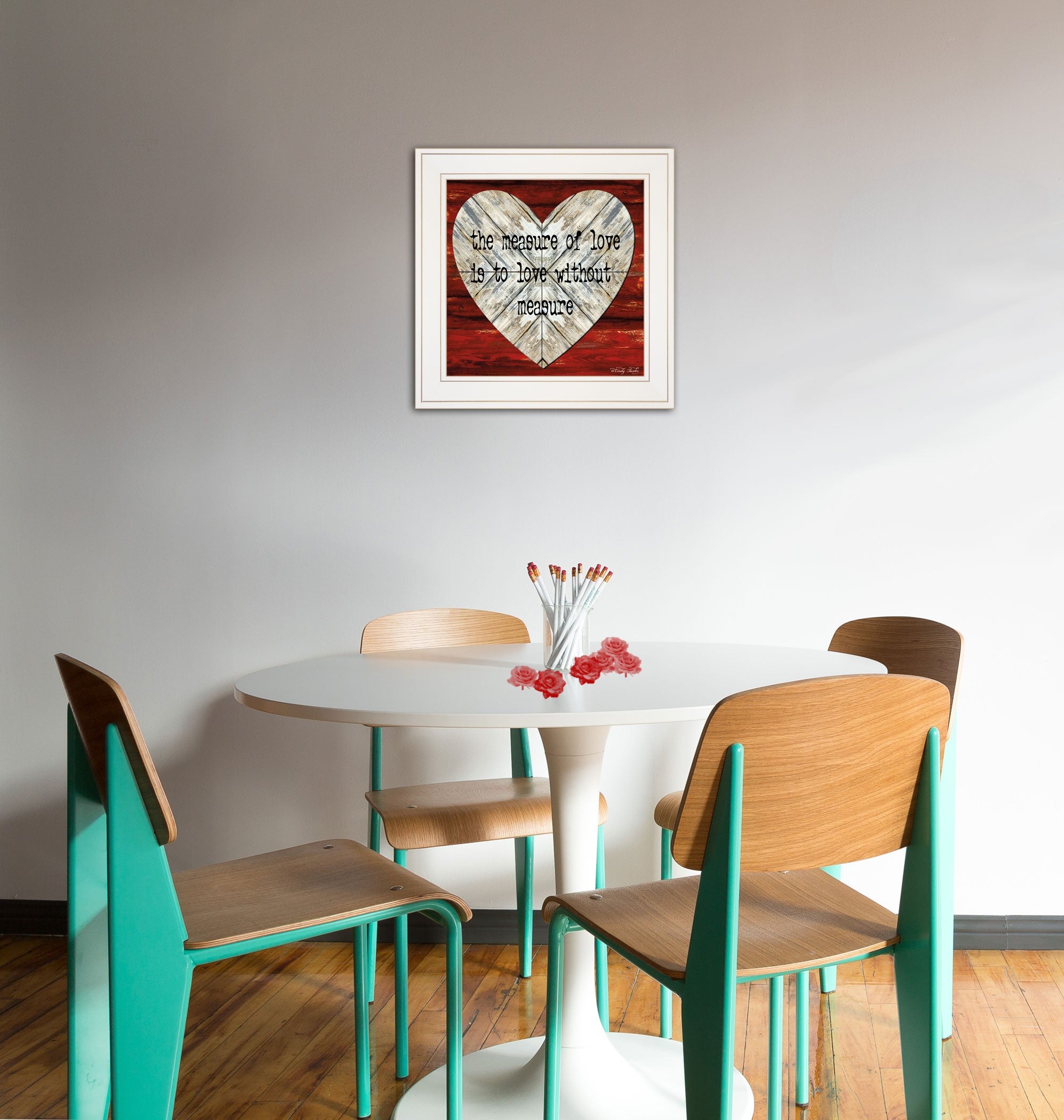 Measure of Love 1 White Framed Print Wall Art