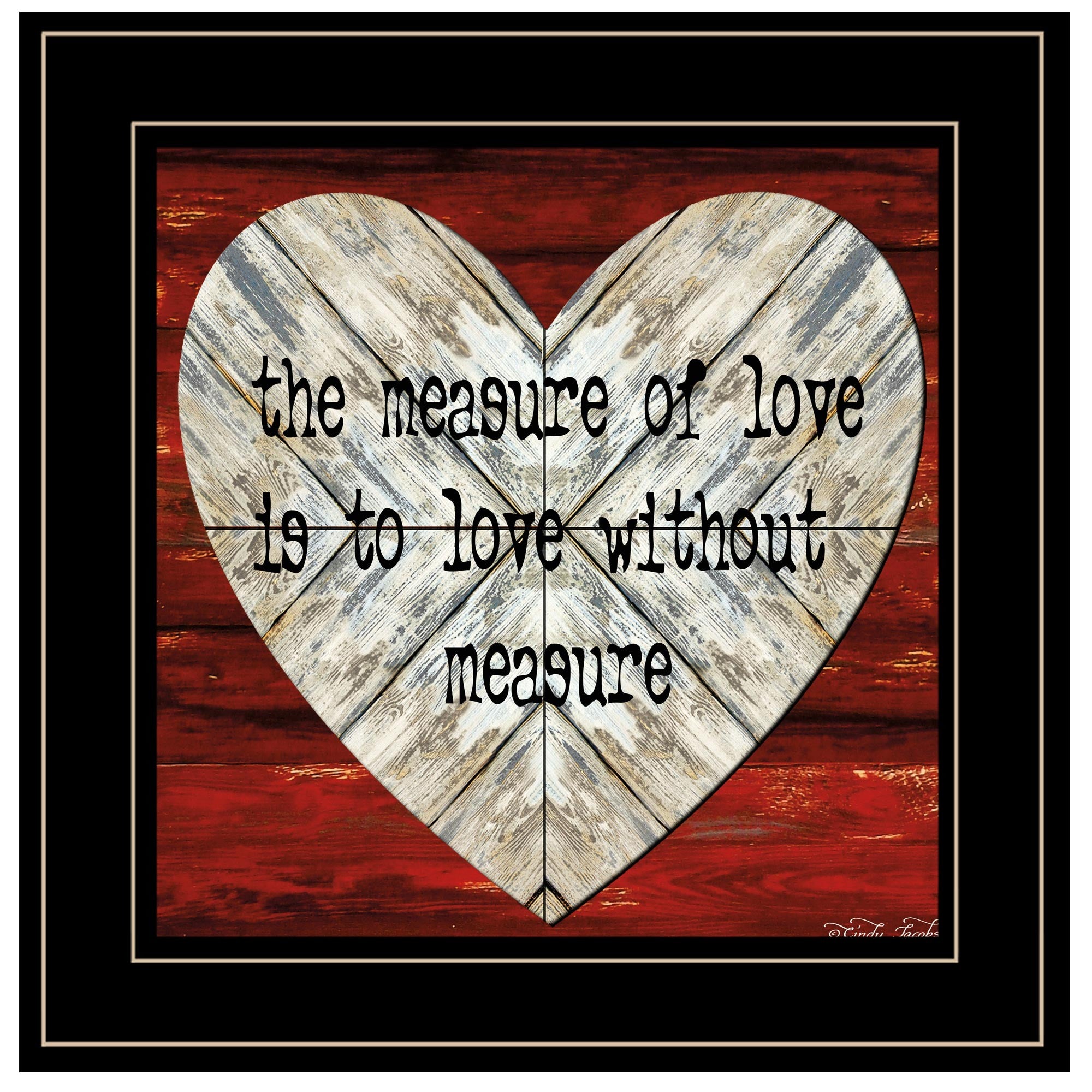 Measure of Love 2 Black Framed Print Wall Art