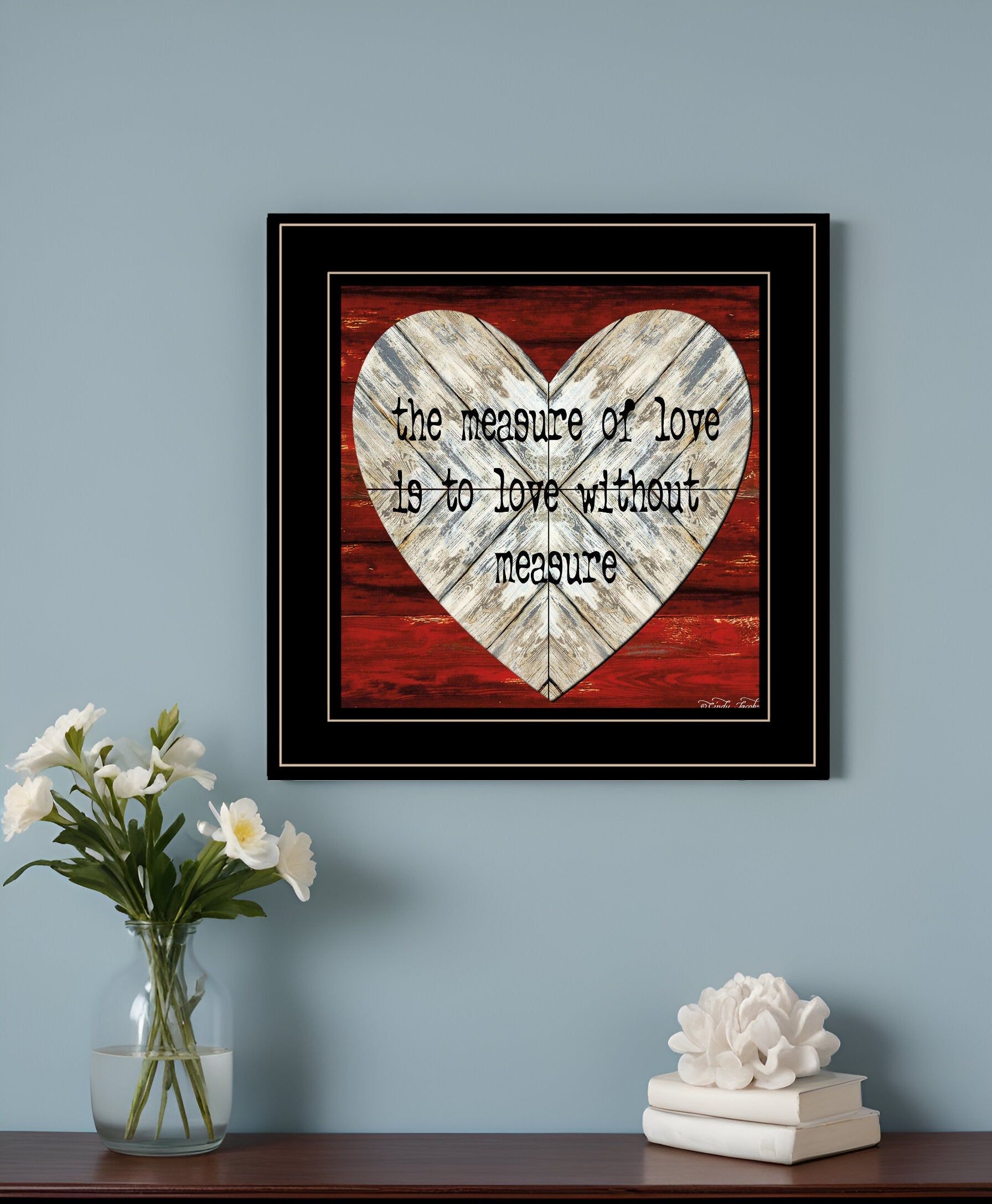 Measure of Love 2 Black Framed Print Wall Art