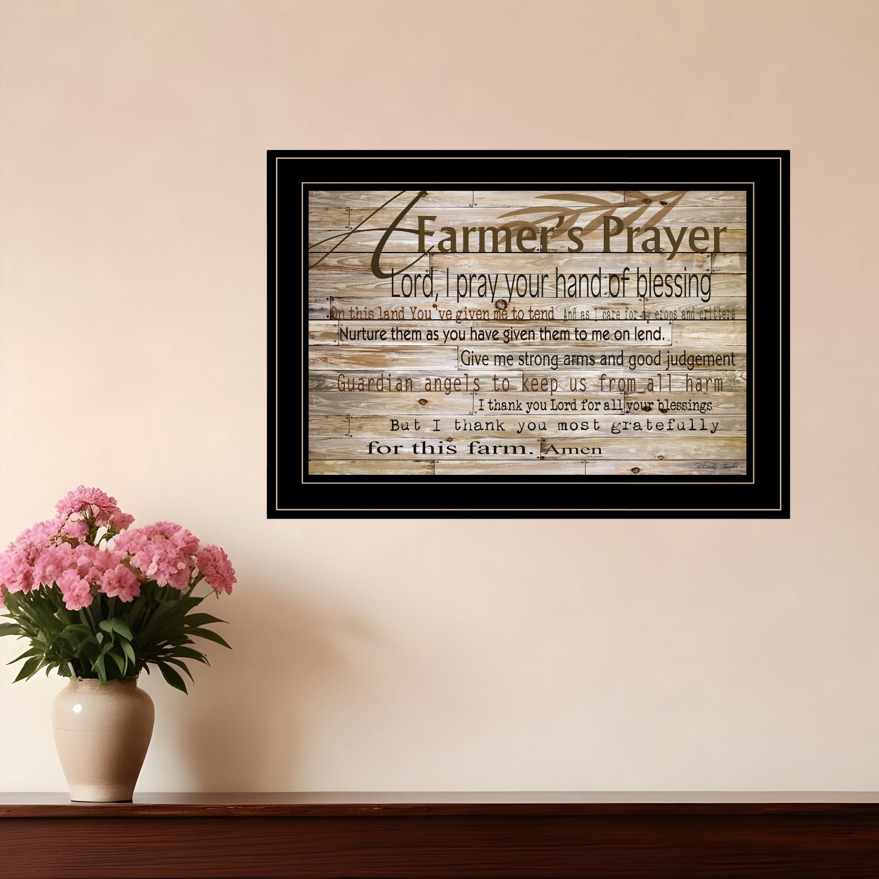 A Farmers Prayer 2 Black Framed Print Wall Art