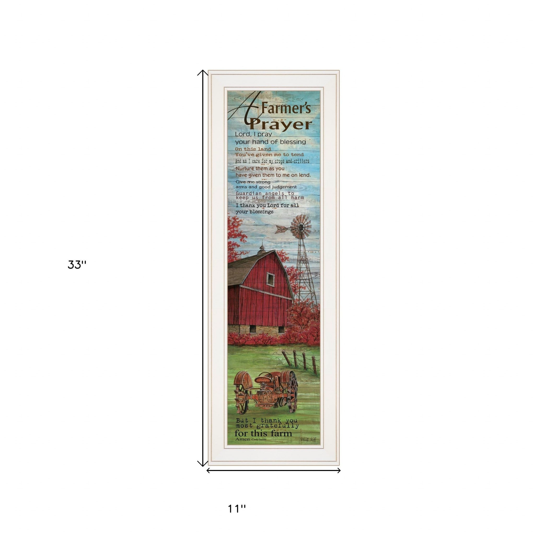 Farmers Prayer 1 White Framed Print Wall Art