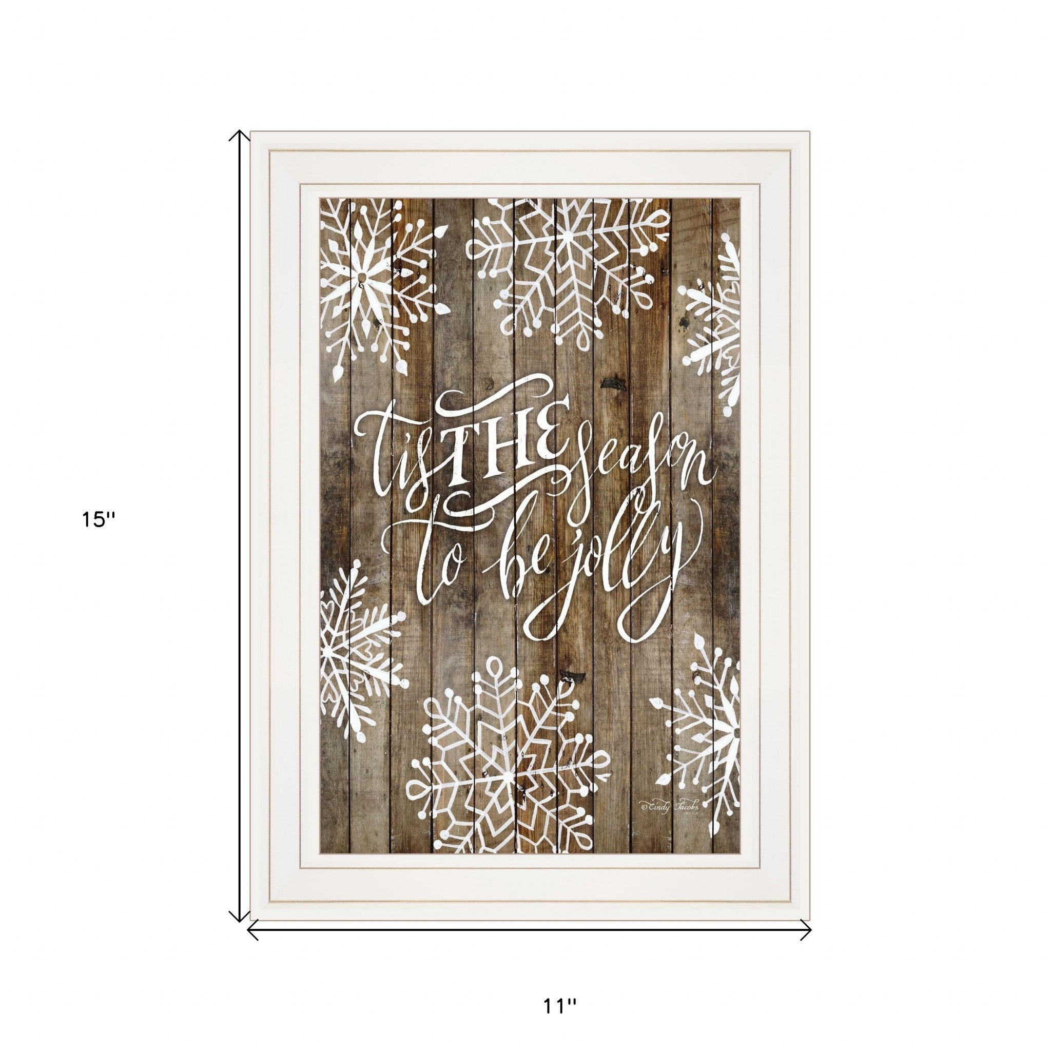 Tis the season Snowflakes 1 White Framed Print Wall Art