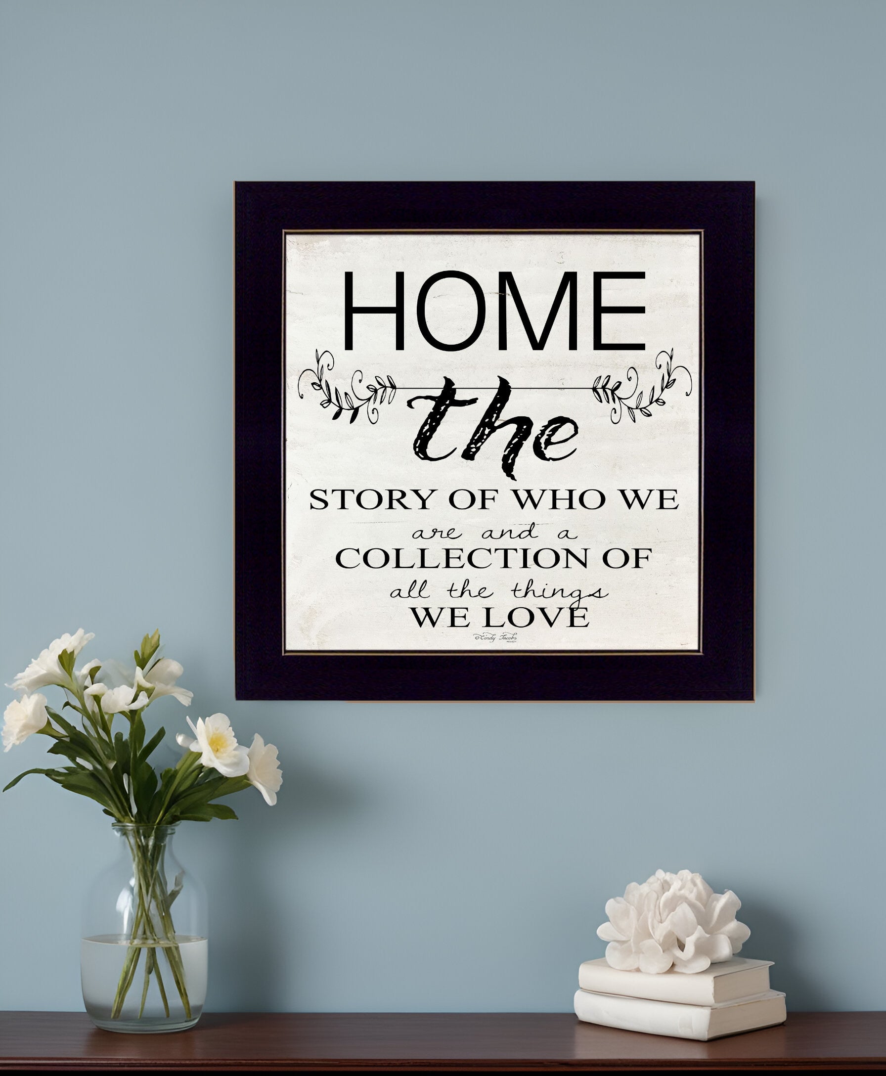 Home the Story of Who We Are Black Framed Print Wall Art