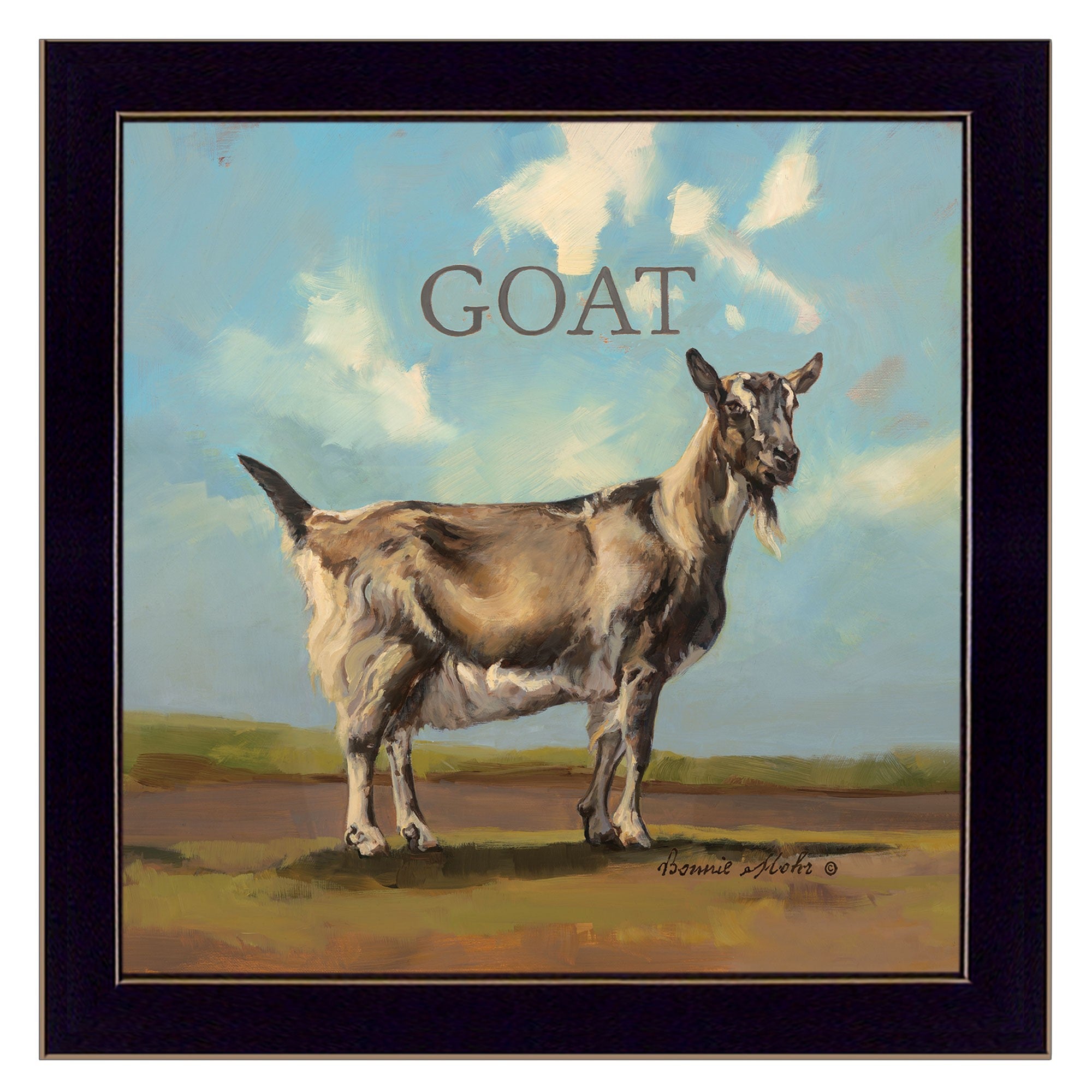 Gracey the Goat Black Framed Print Wall Art