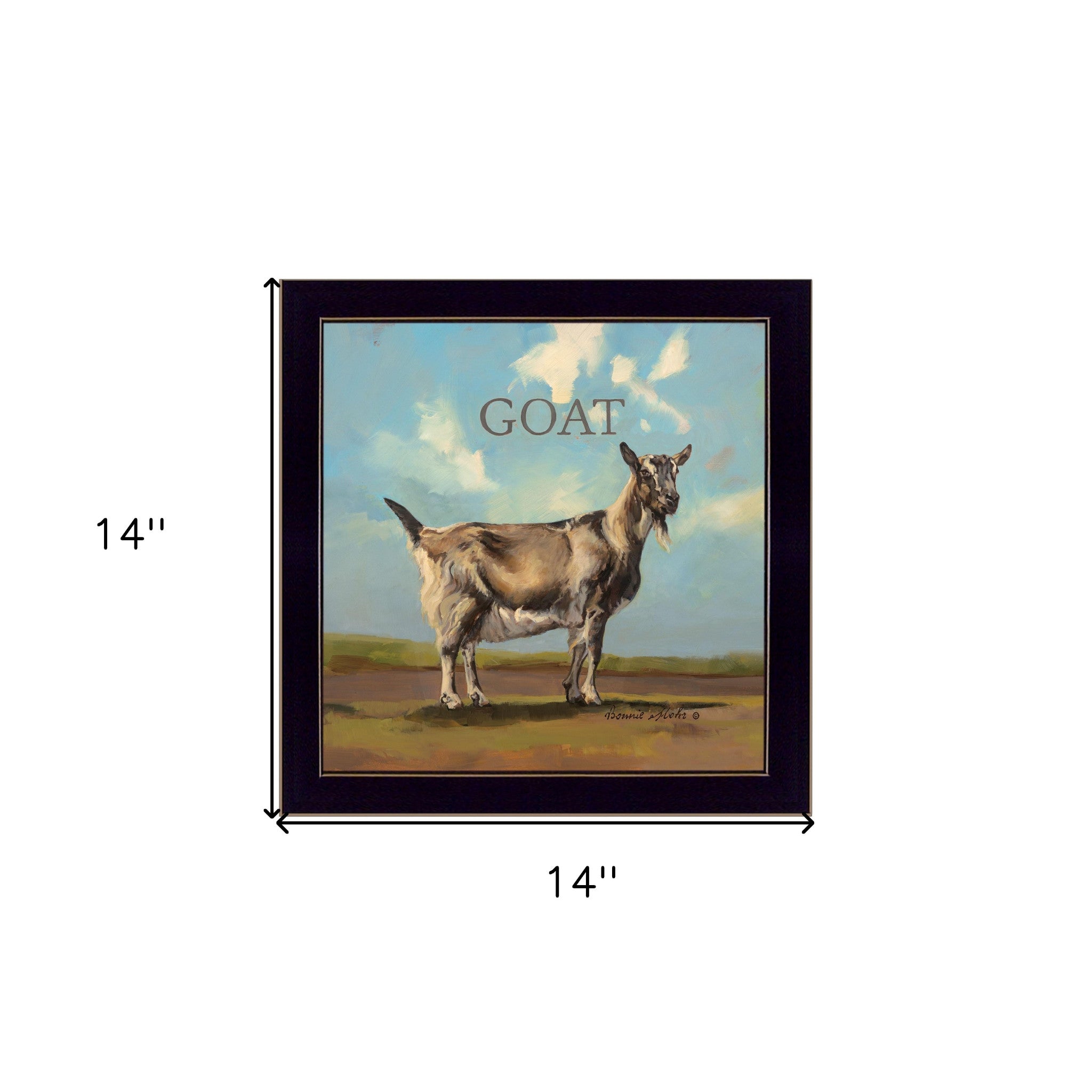 Gracey the Goat Black Framed Print Wall Art