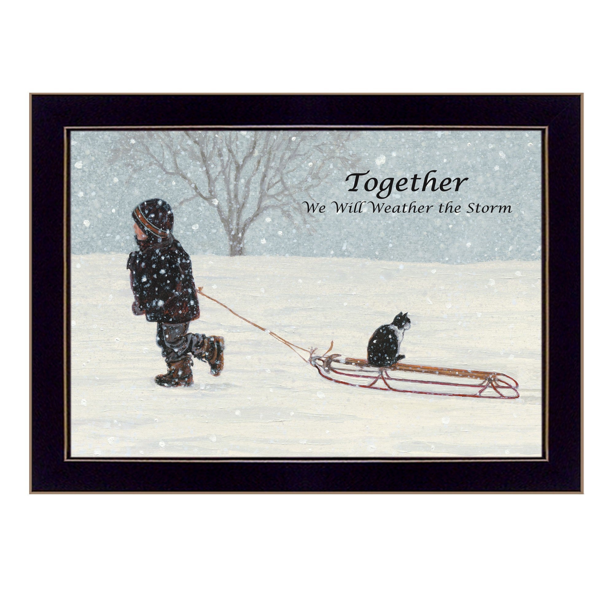 Together 1 Black Framed Print Wall Art