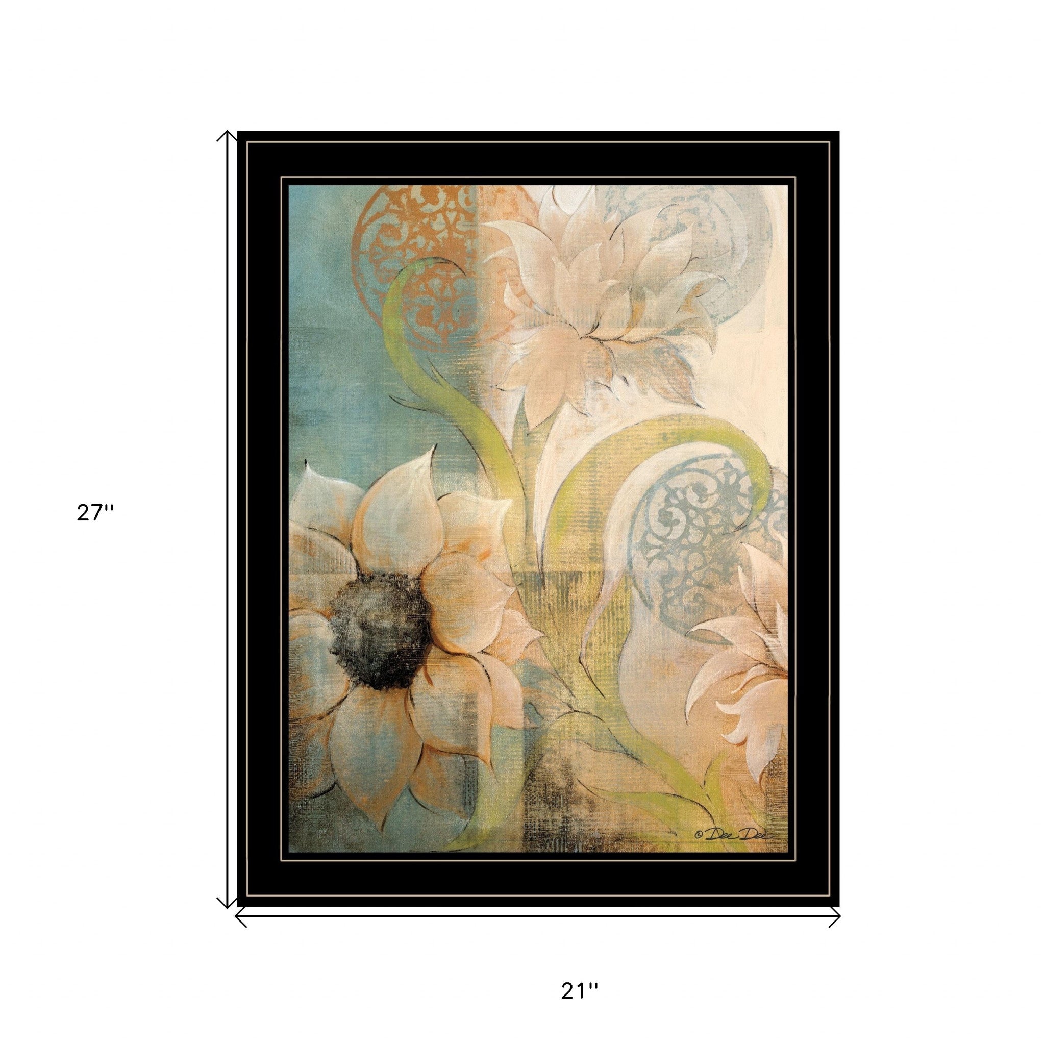 Meandering Flowers I 2 Black Framed Print Wall Art